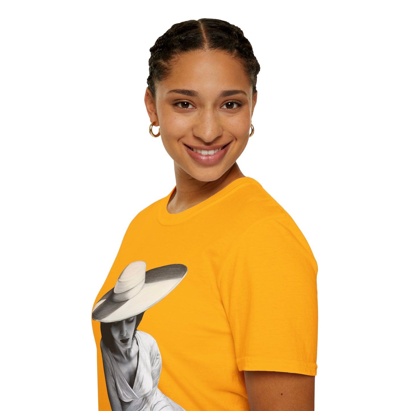 Artistic Women's Softstyle T-Shirt - Charcoal art Design