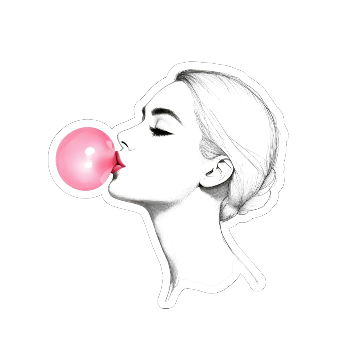 Chic Bubblegum Kiss-Cut Stickers for Creative Expression