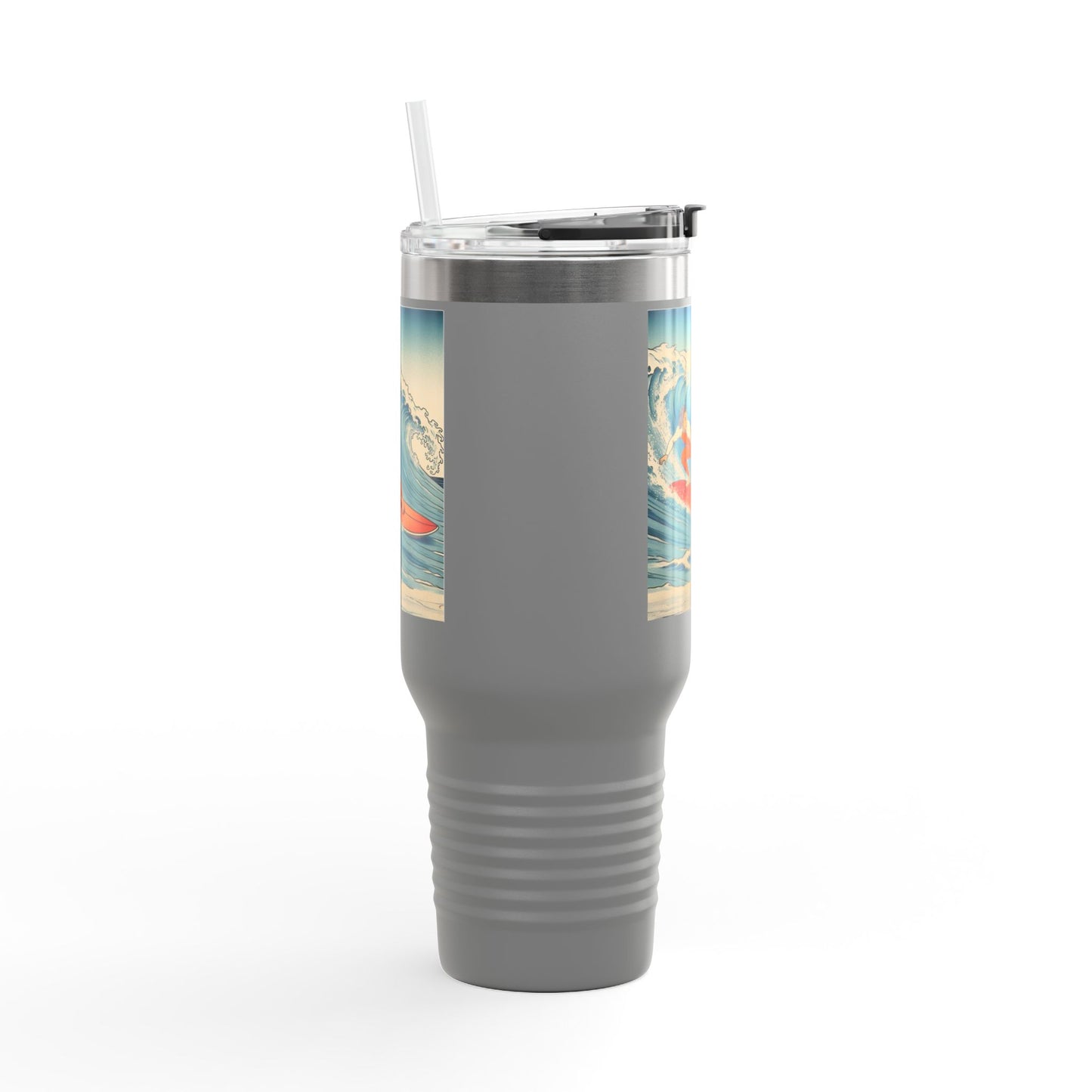 Surf Wave Insulated Travel Mug - 40oz Water Bottle for Beach Lovers