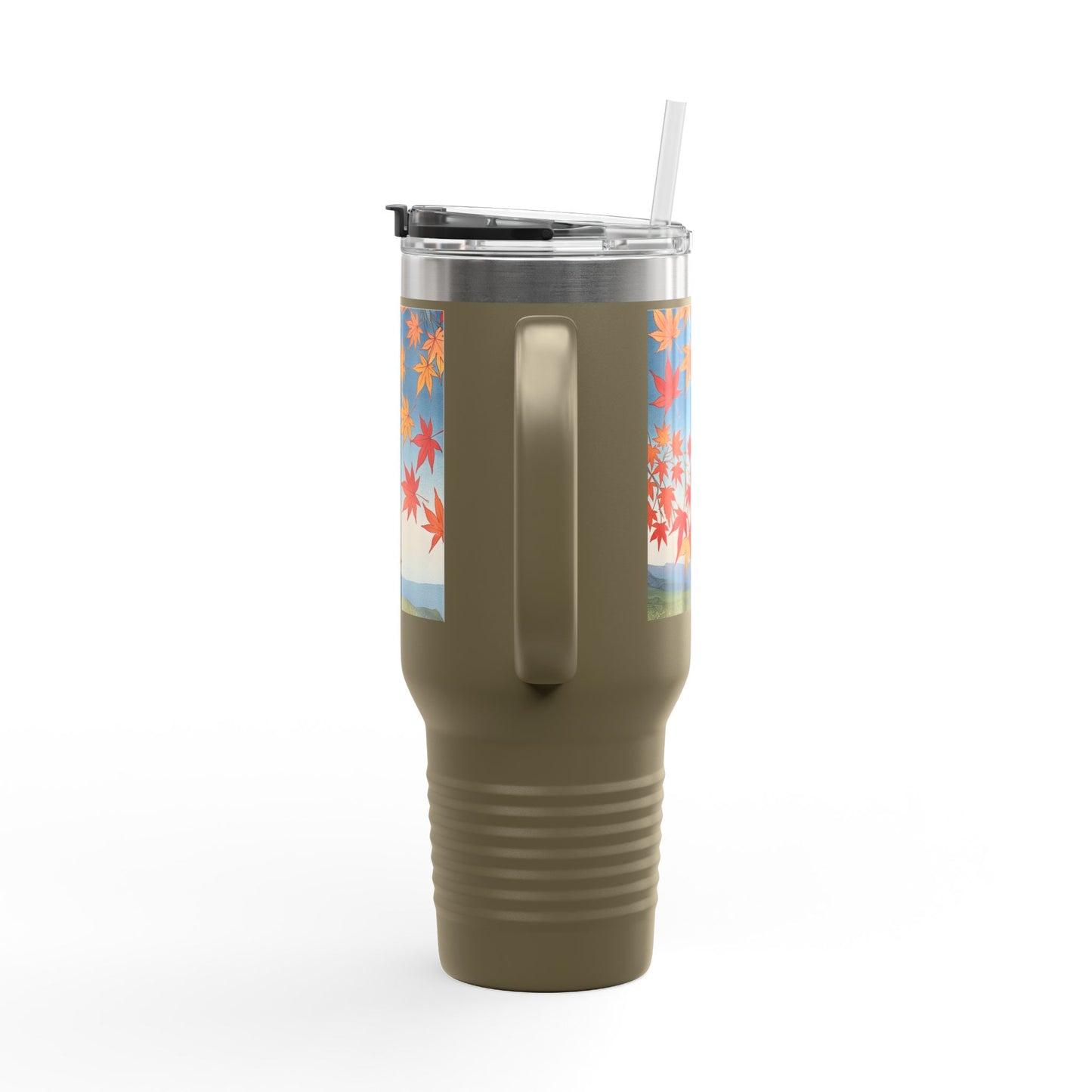 Autumn Leaves Insulated Travel Mug - 40oz Travel Cup with Straw