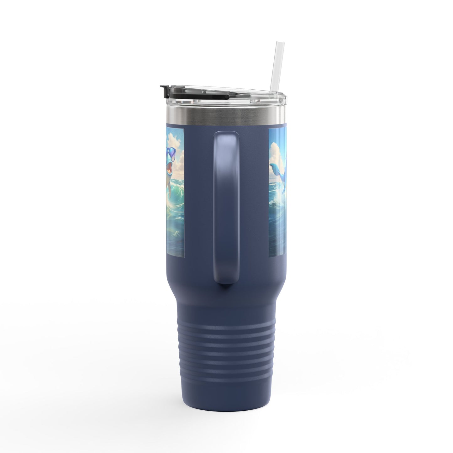 Funny Whale Insulated Travel Mug - 40oz Tumbler with Straw - Perfect for Outdoor Adventures and Gifts