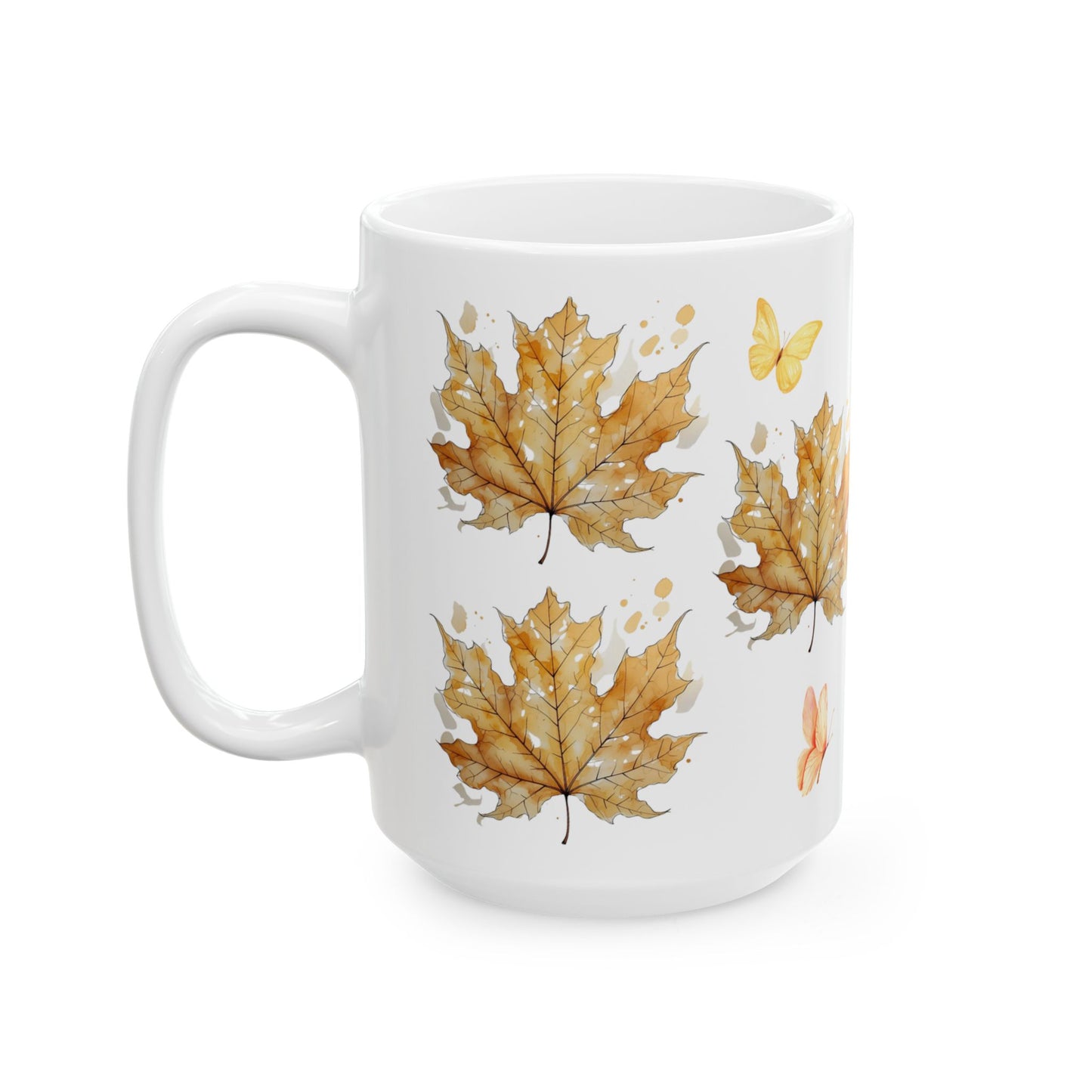 Autumn Leaves Ceramic Mug - Fall Coffee Tea Cup