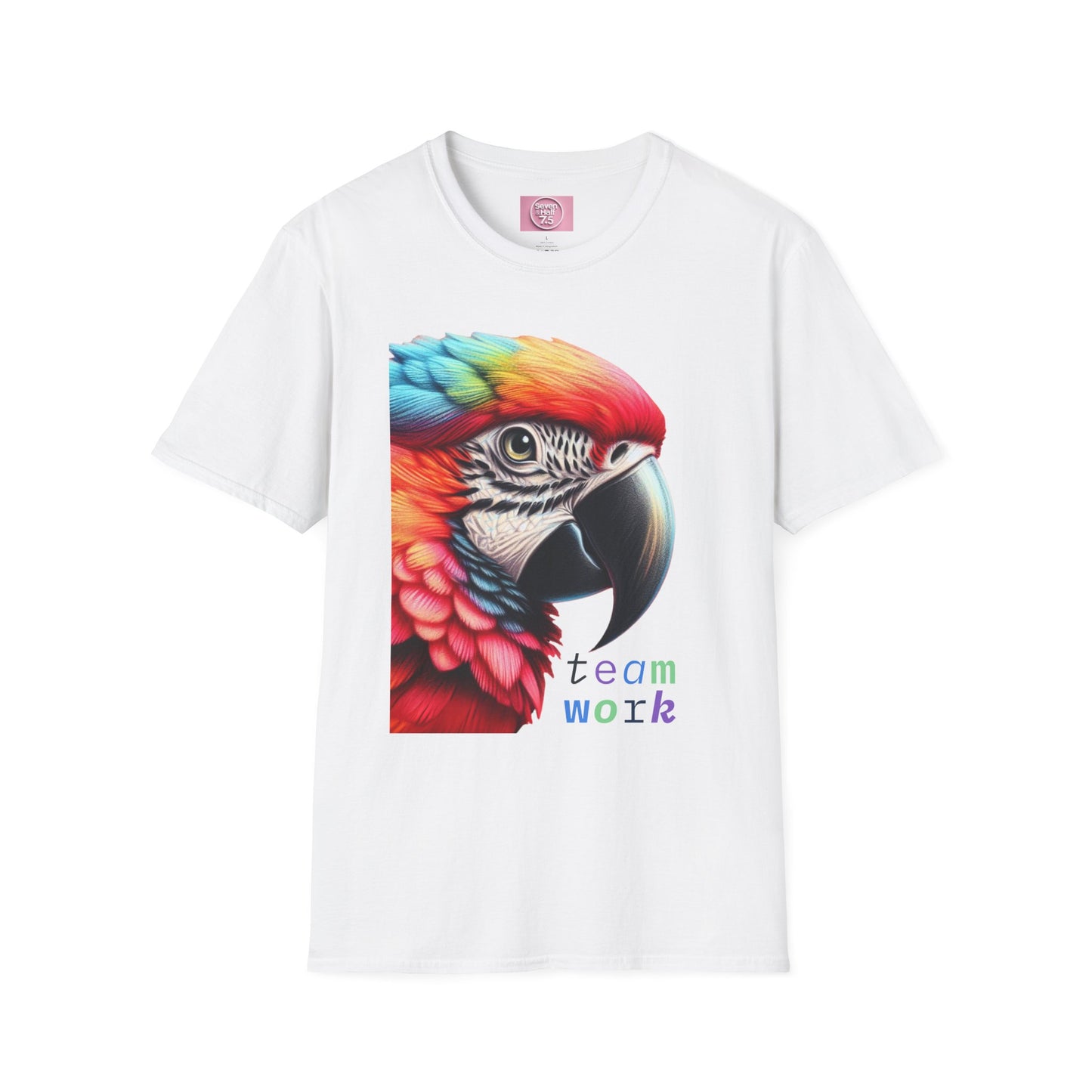 Vibrant Parrot Teamwork T-Shirt for Nature Lovers