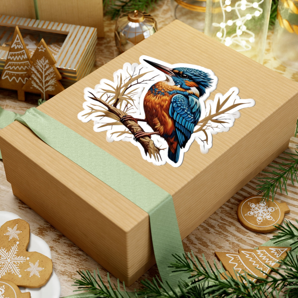 Vibrant Kingfisher Kiss-Cut Stickers - Perfect for Nature Lovers & Crafting