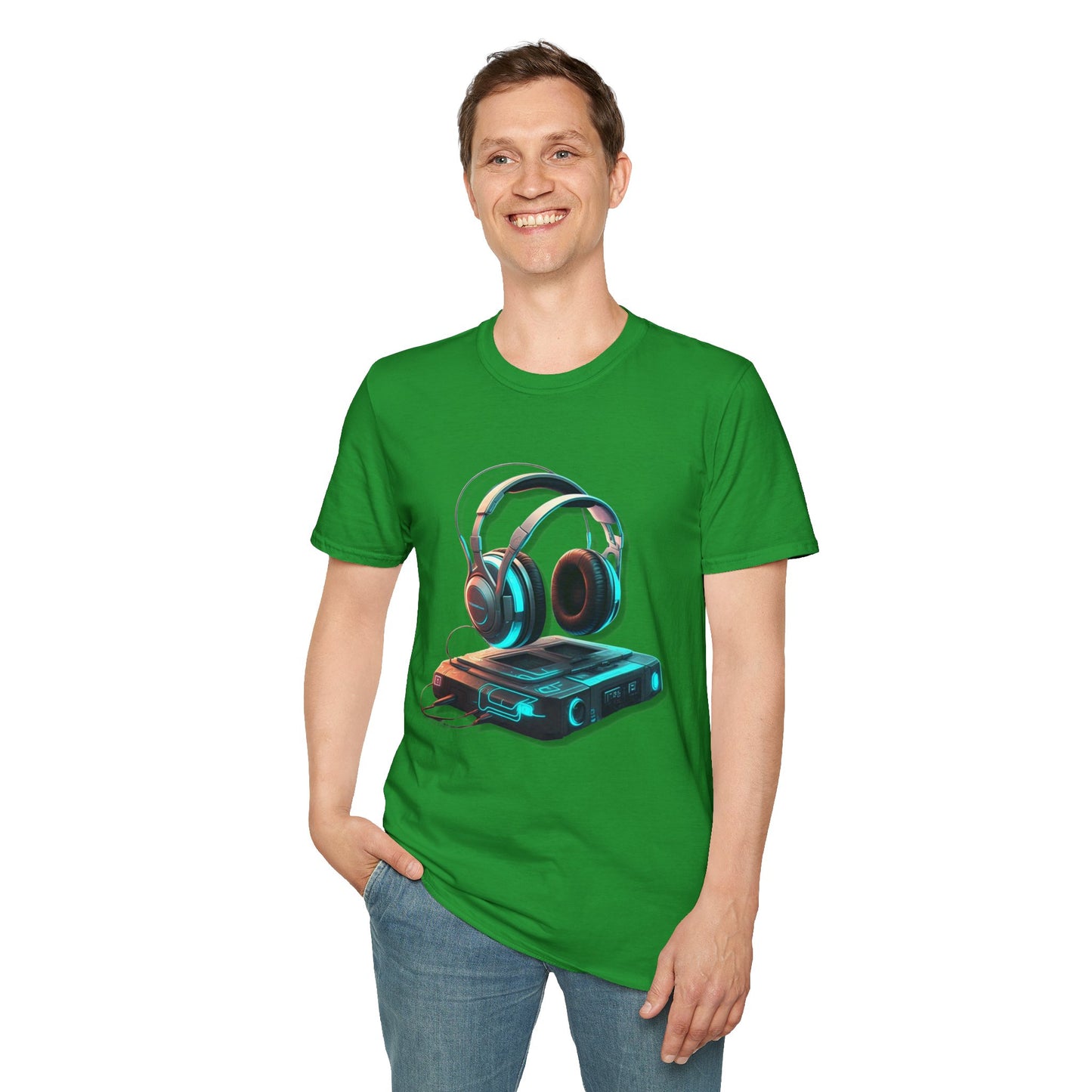 Retro Headphones Graphic Unisex Softstyle T-Shirt