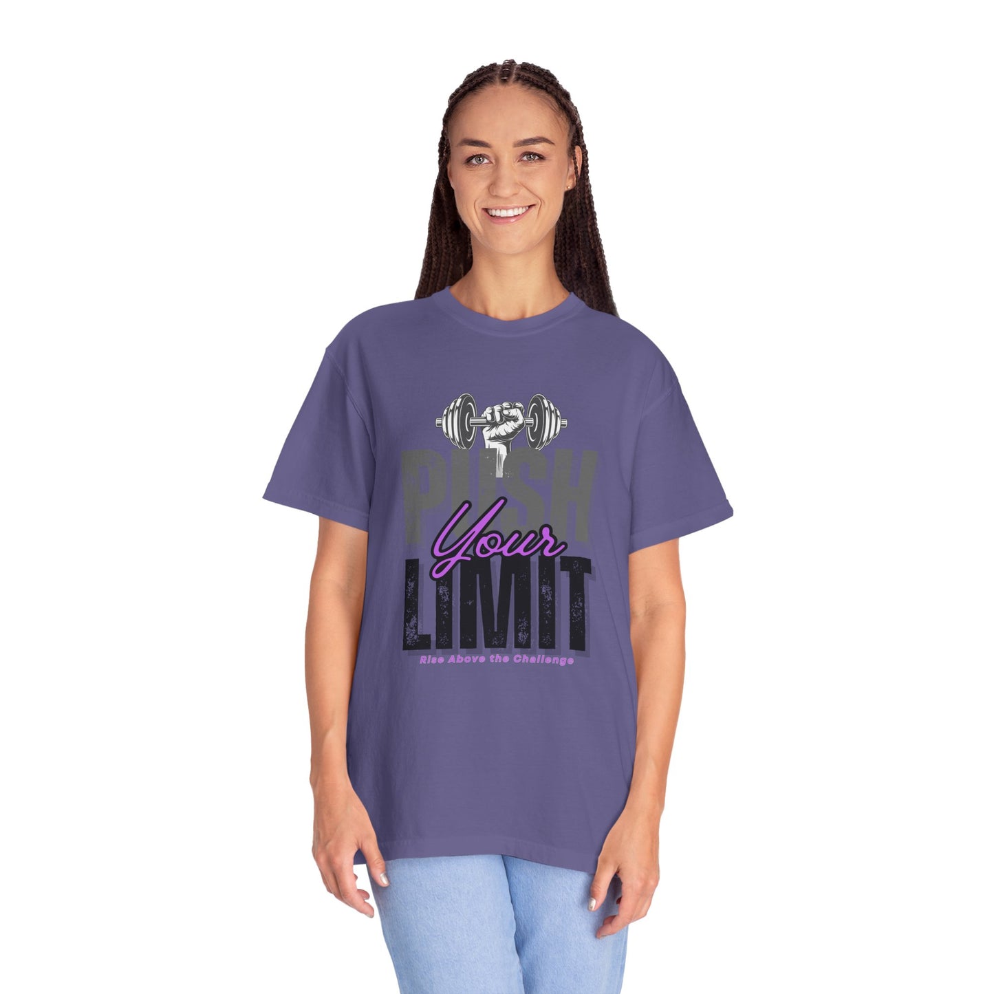 "Push Your Limit" Unisex Garment-Dyed T-shirt - Motivational Fitness Tee