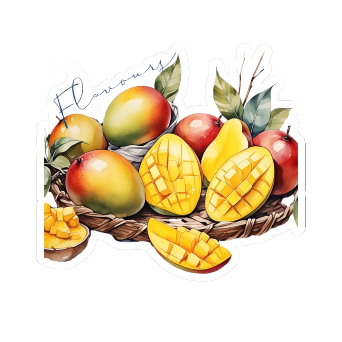 Fruits Kiss-Cut Stickers - Vibrant Mango & Cherry Designs for Laptops, Journals, and Gifts