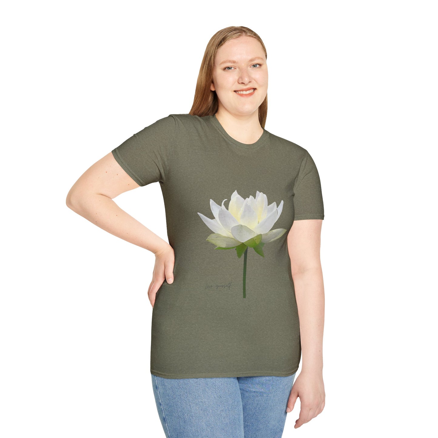 Love Yourself Lotus Flower T-Shirt - Unisex Softstyle Tee