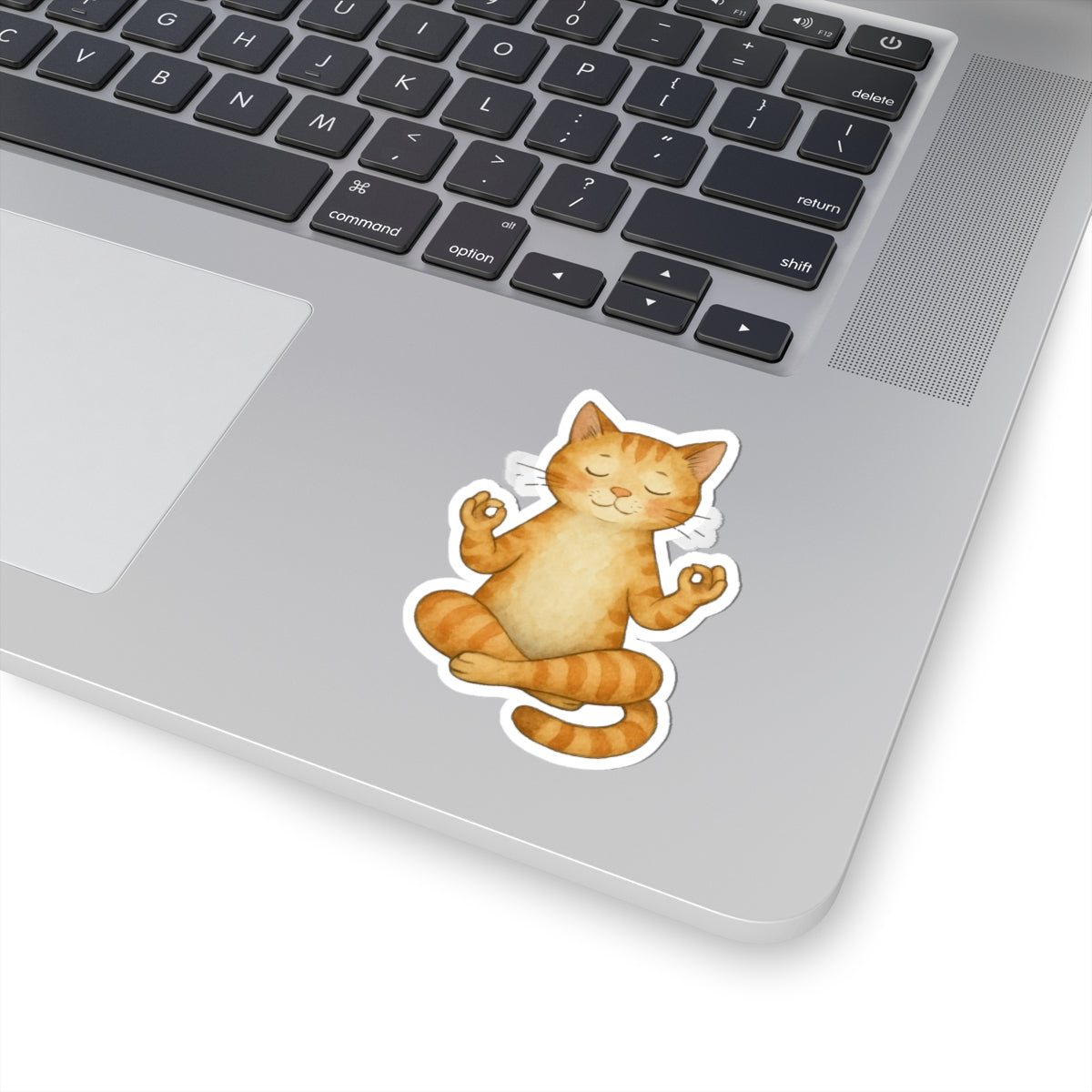 Meditating Cat Kiss-Cut Stickers | Cute Cat Design for Cat Lovers | Perfect for Laptops, Water Bottles, and Gift Wrapping