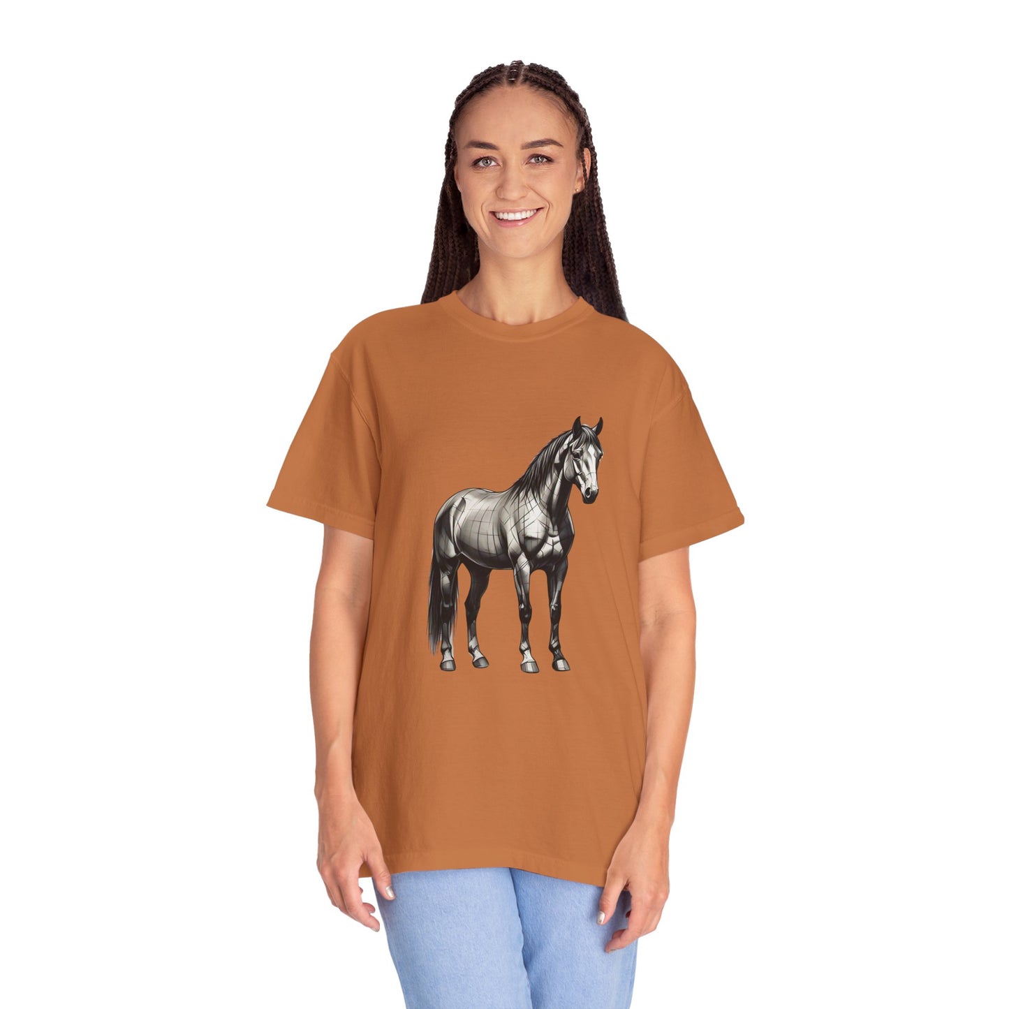Equestrian Vibe Unisex Garment-Dyed T-Shirt - Horse Design
