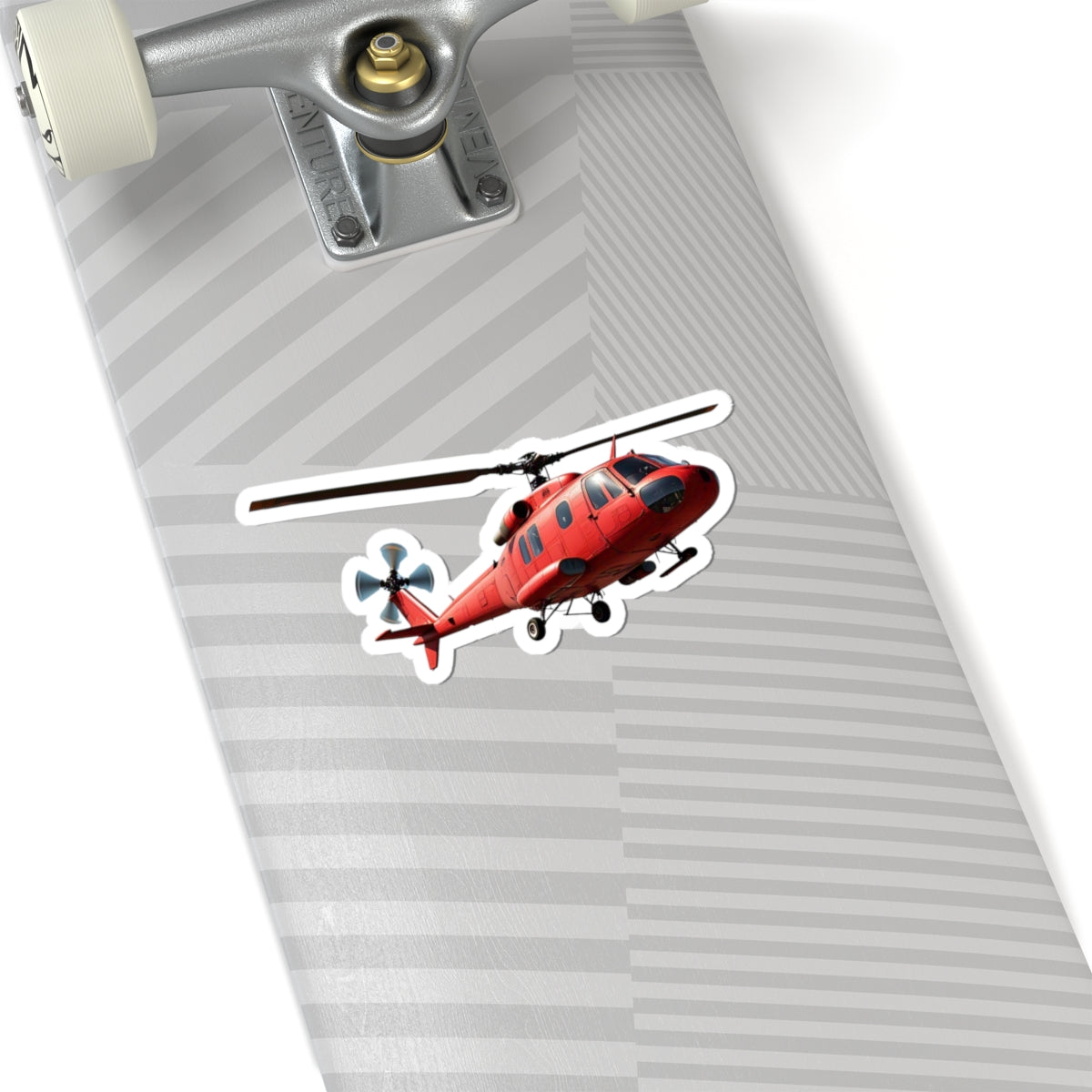 Red Helicopter Kiss-Cut Stickers - Perfect for Aviation Enthusiasts & Laptop Decor
