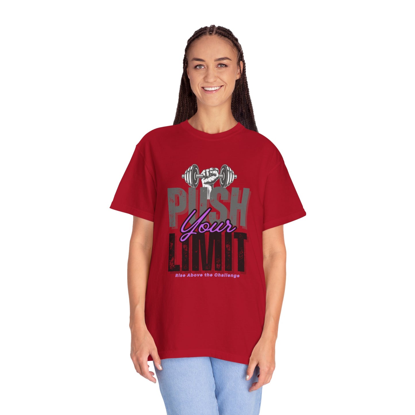 "Push Your Limit" Unisex Garment-Dyed T-shirt - Motivational Fitness Tee