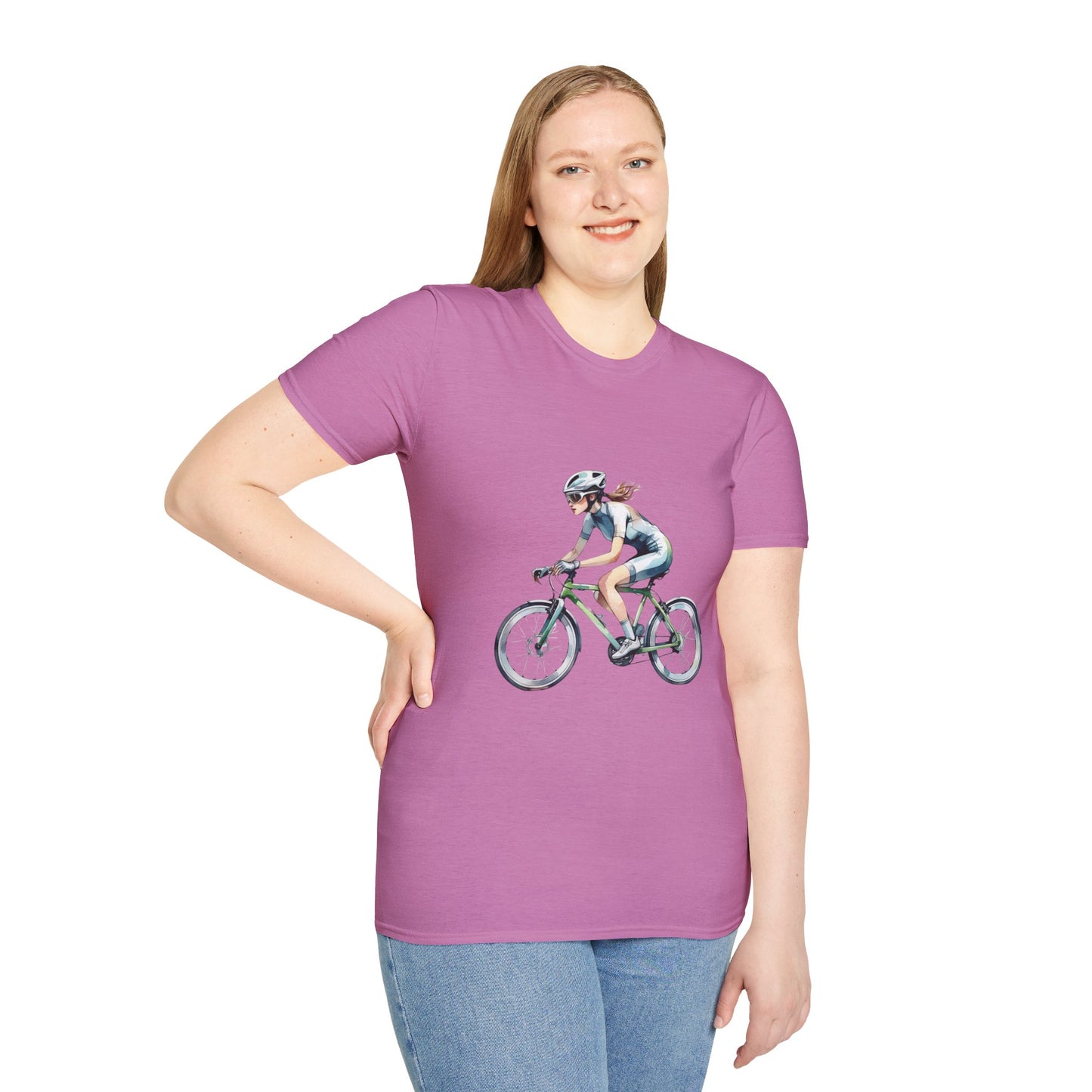 Cycling Enthusiast Softstyle T-Shirt – Sporty Graphic Tee for Bikers