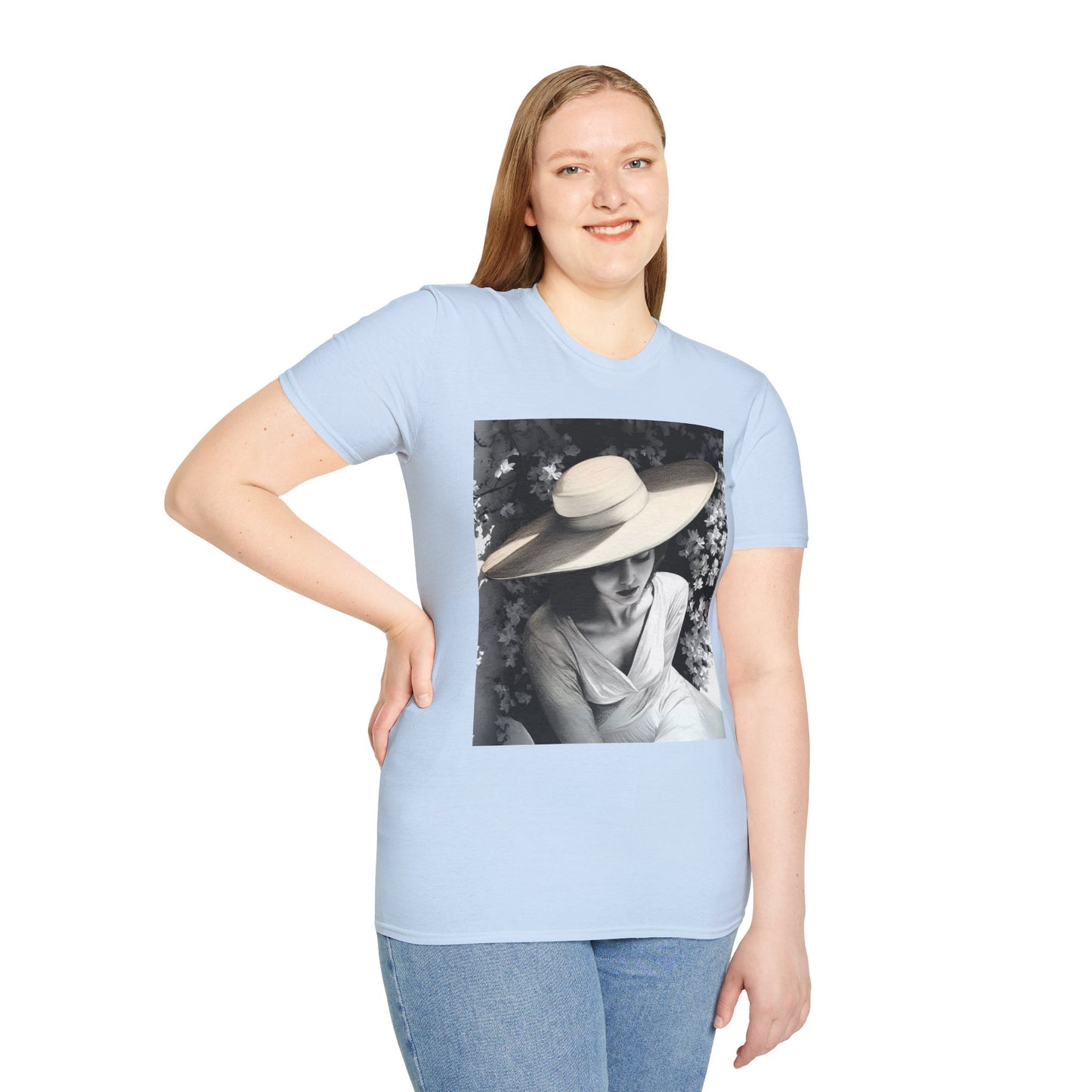 Elegant Charcoal art Softstyle T-Shirt - Perfect for Spring and Summer