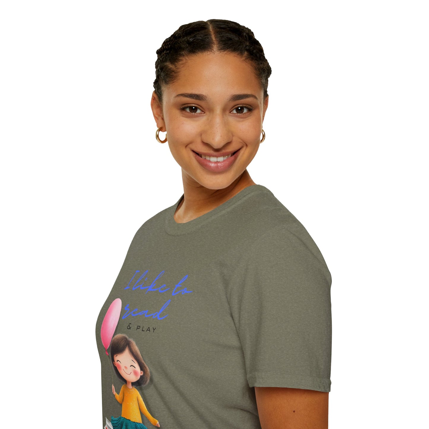 Women's Fun T-Shirt - "I Like to Read & Play"
