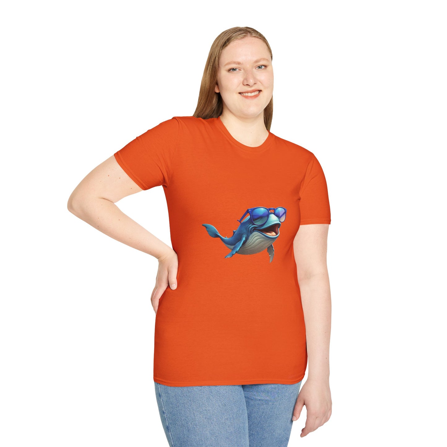 Cool Sunglasses Whale Unisex Softstyle T-Shirt