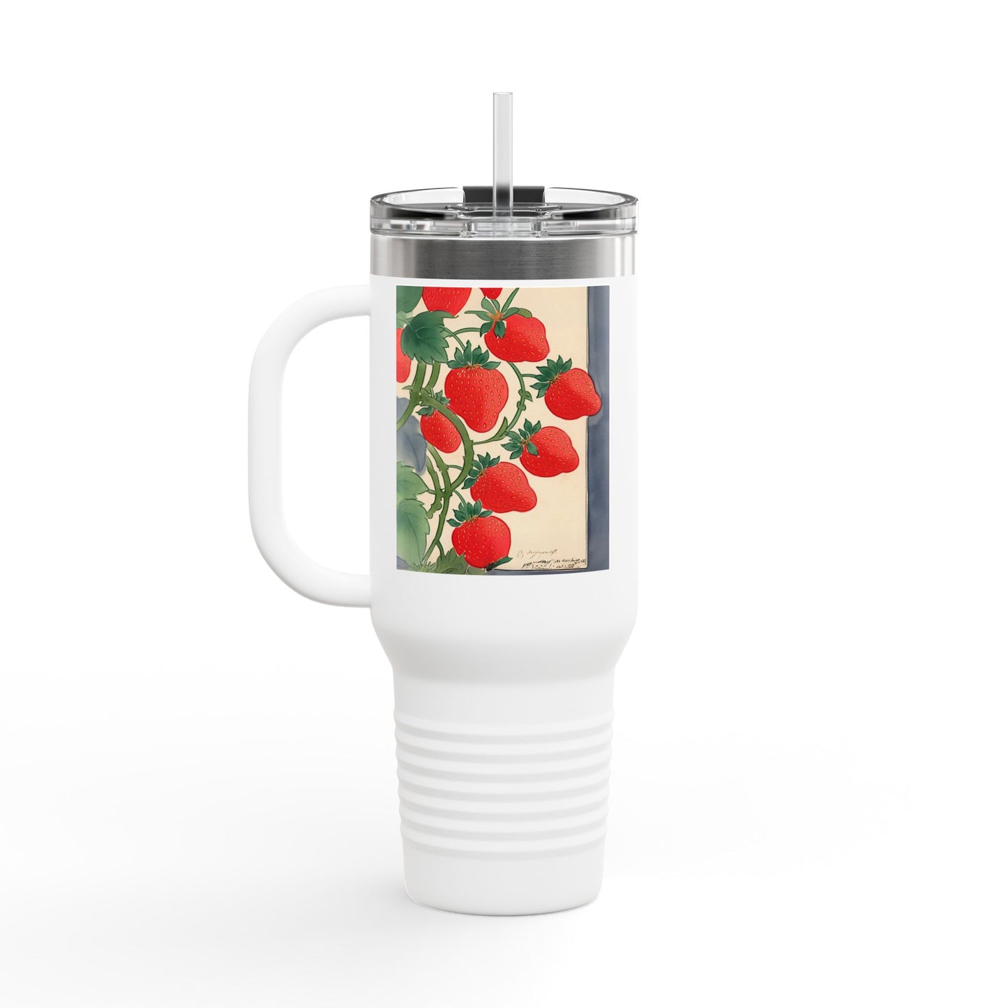 Strawberry Floral Insulated Travel Mug - 40oz
