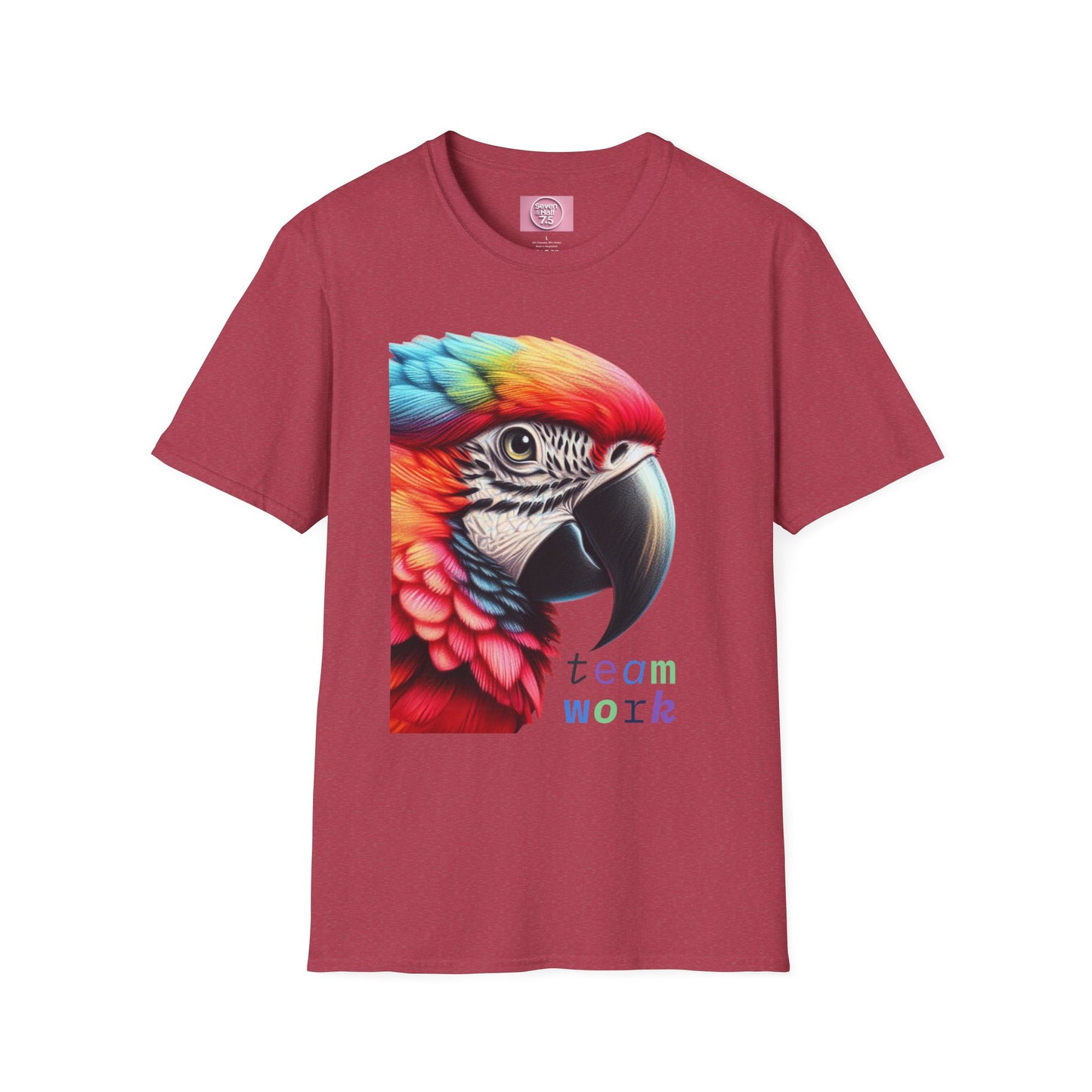 Vibrant Parrot Teamwork T-Shirt for Nature Lovers