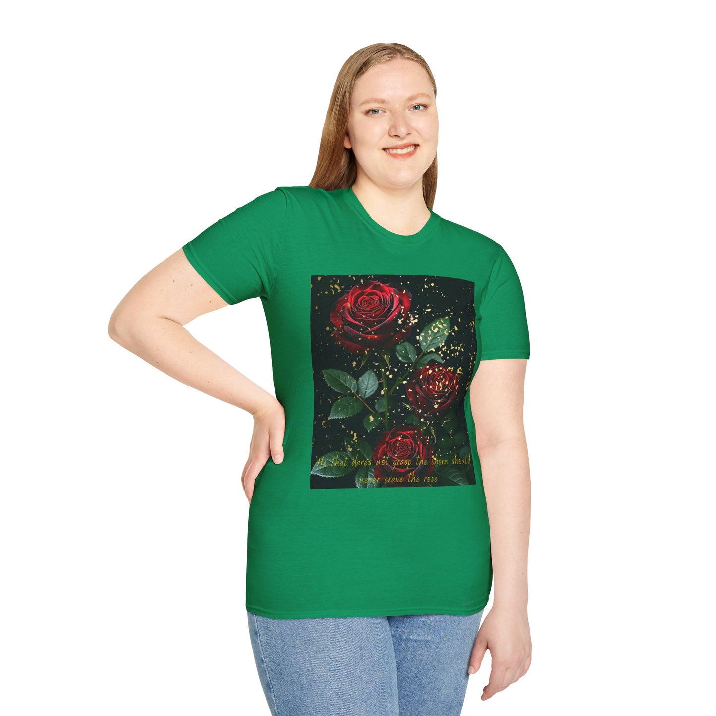 Elegant Rose Graphic T-Shirt - Inspirational Quote Design