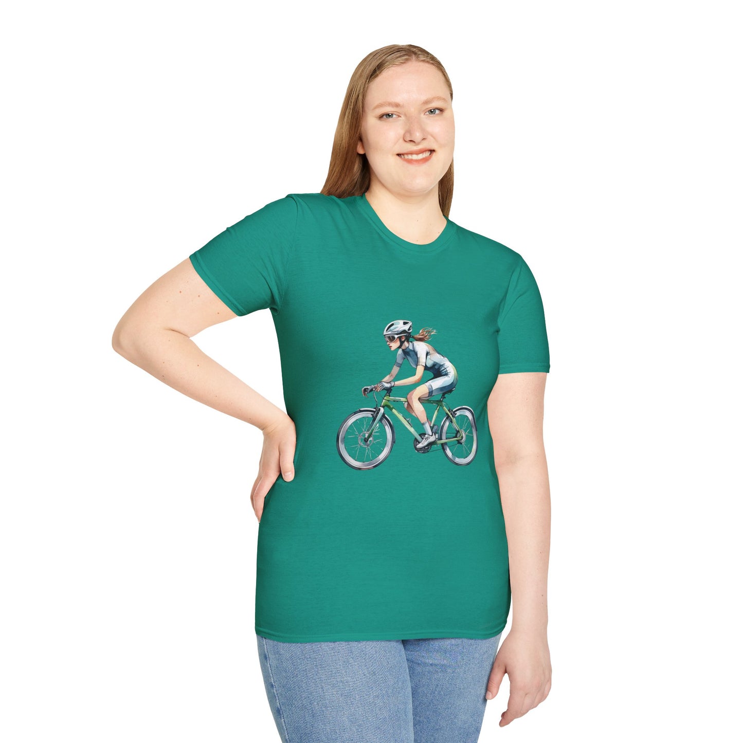 Cycling Enthusiast Softstyle T-Shirt – Sporty Graphic Tee for Bikers