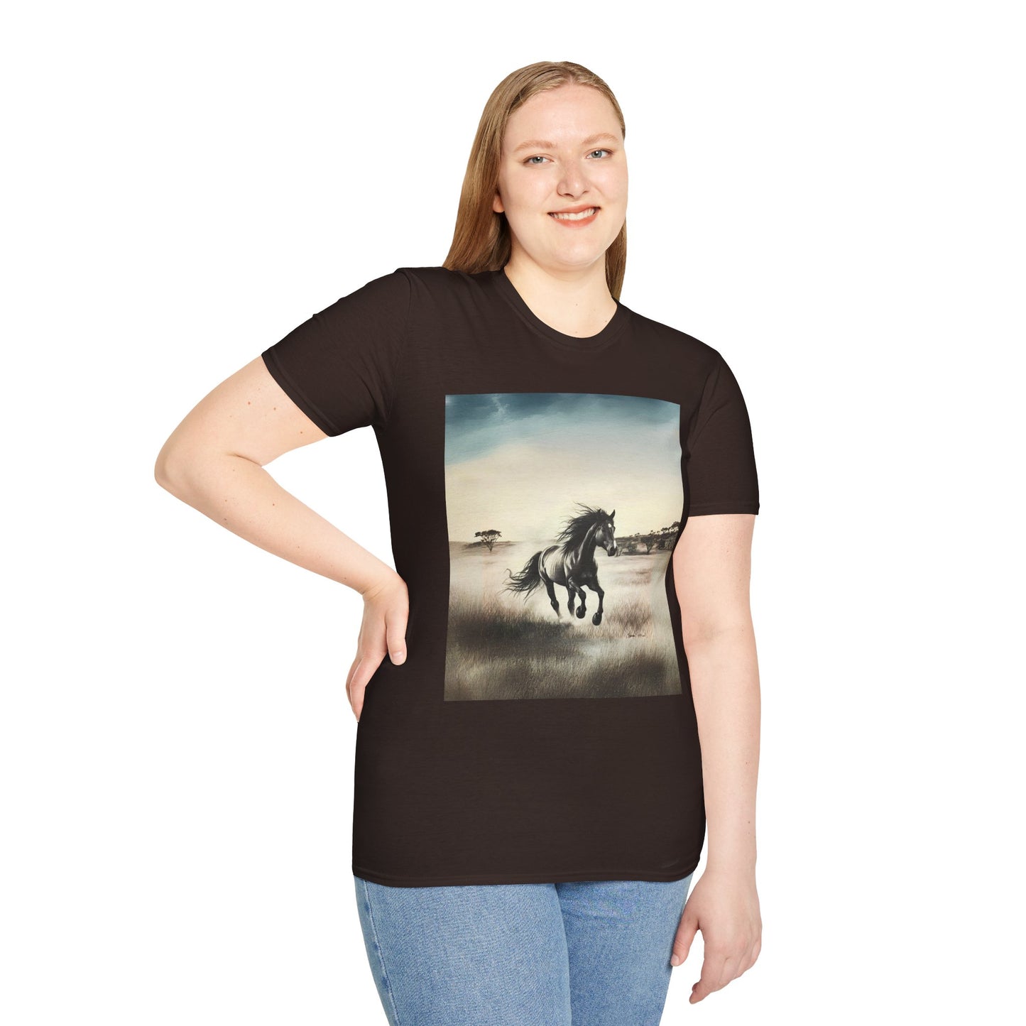 Majestic Horse Unisex Softstyle T-Shirt - Nature Inspired Graphic Tee