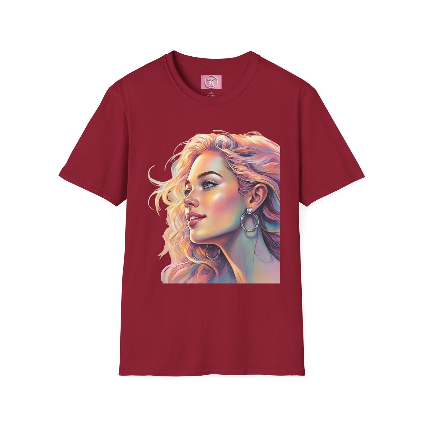 Artistic Women's Portrait T-Shirt - Women's Softstyle Tee for Creative Souls