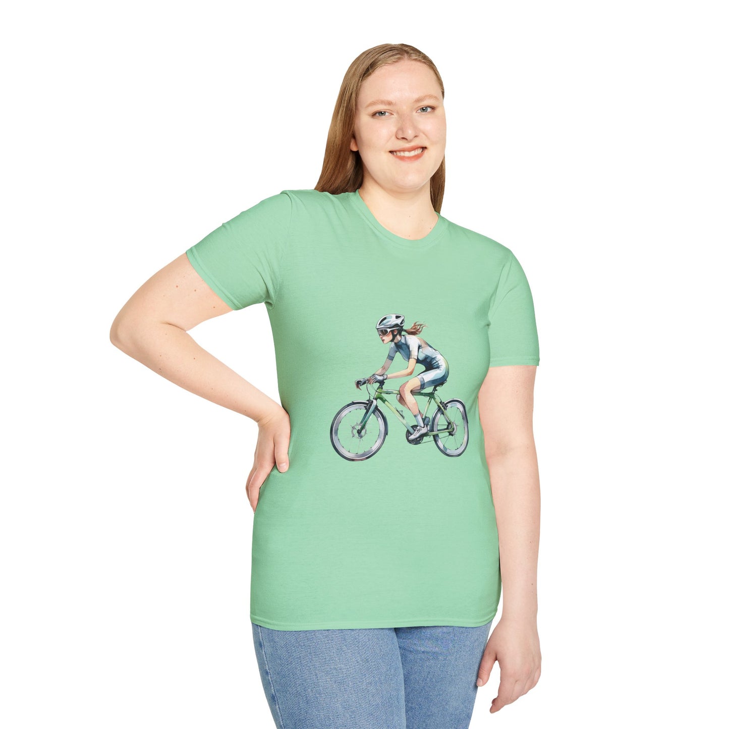 Cycling Enthusiast Softstyle T-Shirt – Sporty Graphic Tee for Bikers