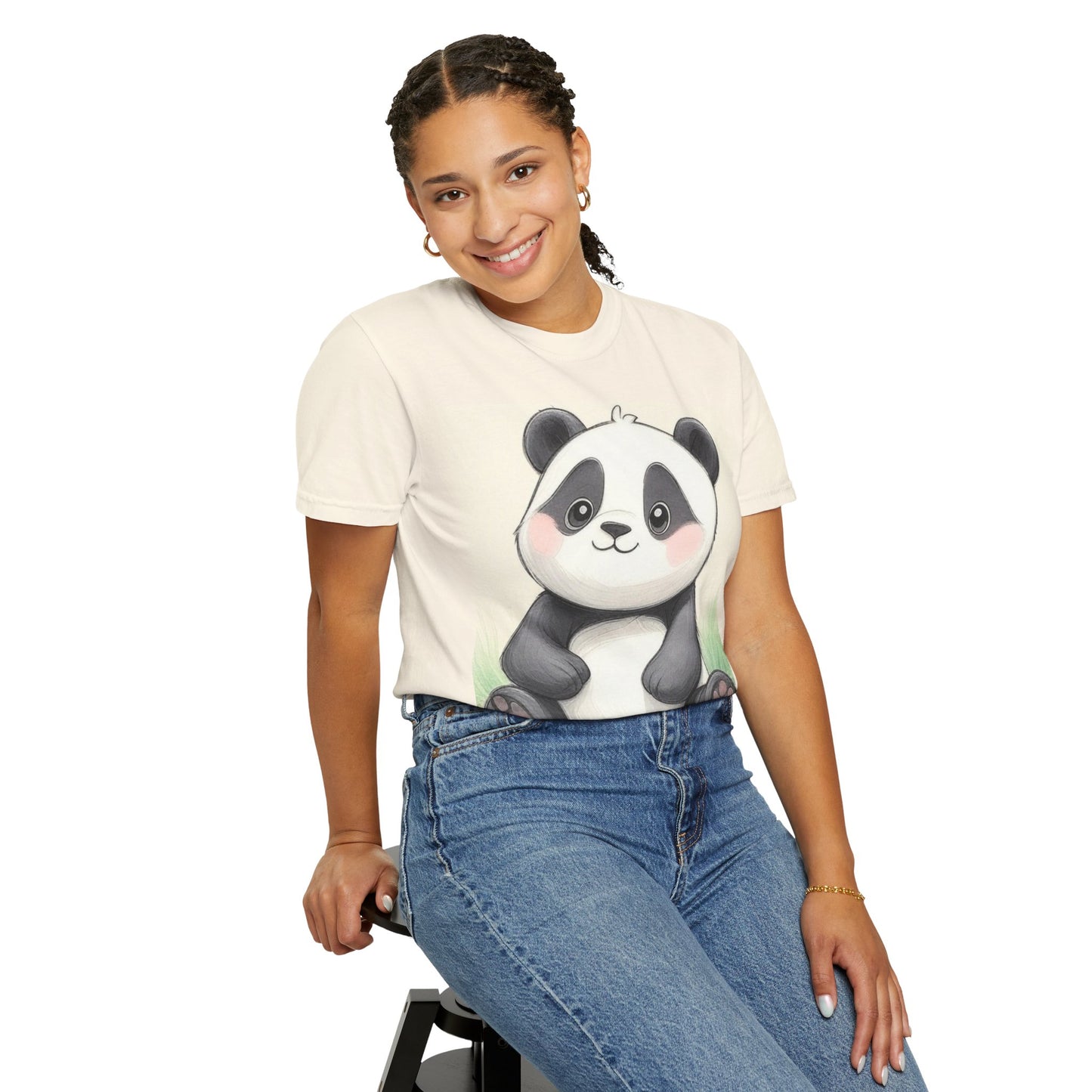 Cute Panda Unisex Garment-Dyed T-Shirt - Perfect for Animal Lovers