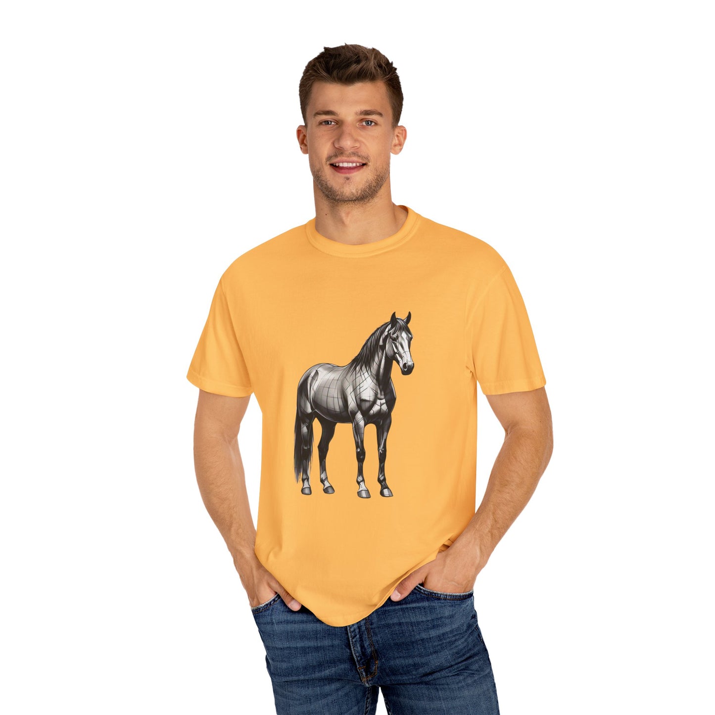 Equestrian Vibe Unisex Garment-Dyed T-Shirt - Horse Design