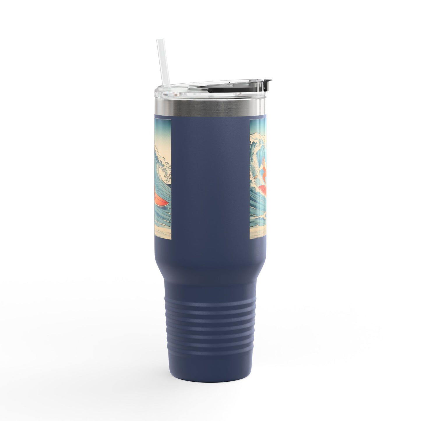 Surf Wave Insulated Travel Mug - 40oz Water Bottle for Beach Lovers