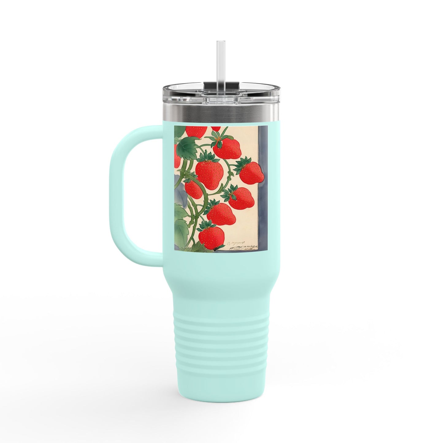 Strawberry Floral Insulated Travel Mug - 40oz