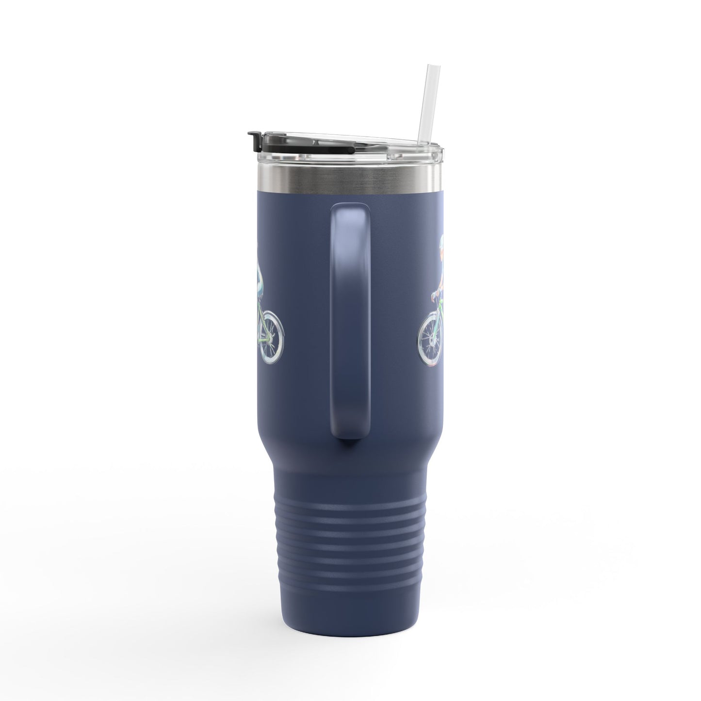 Cycling Enthusiast Insulated Travel Mug | 40oz with Bicycle Design | Perfect for Outdoor Adventures