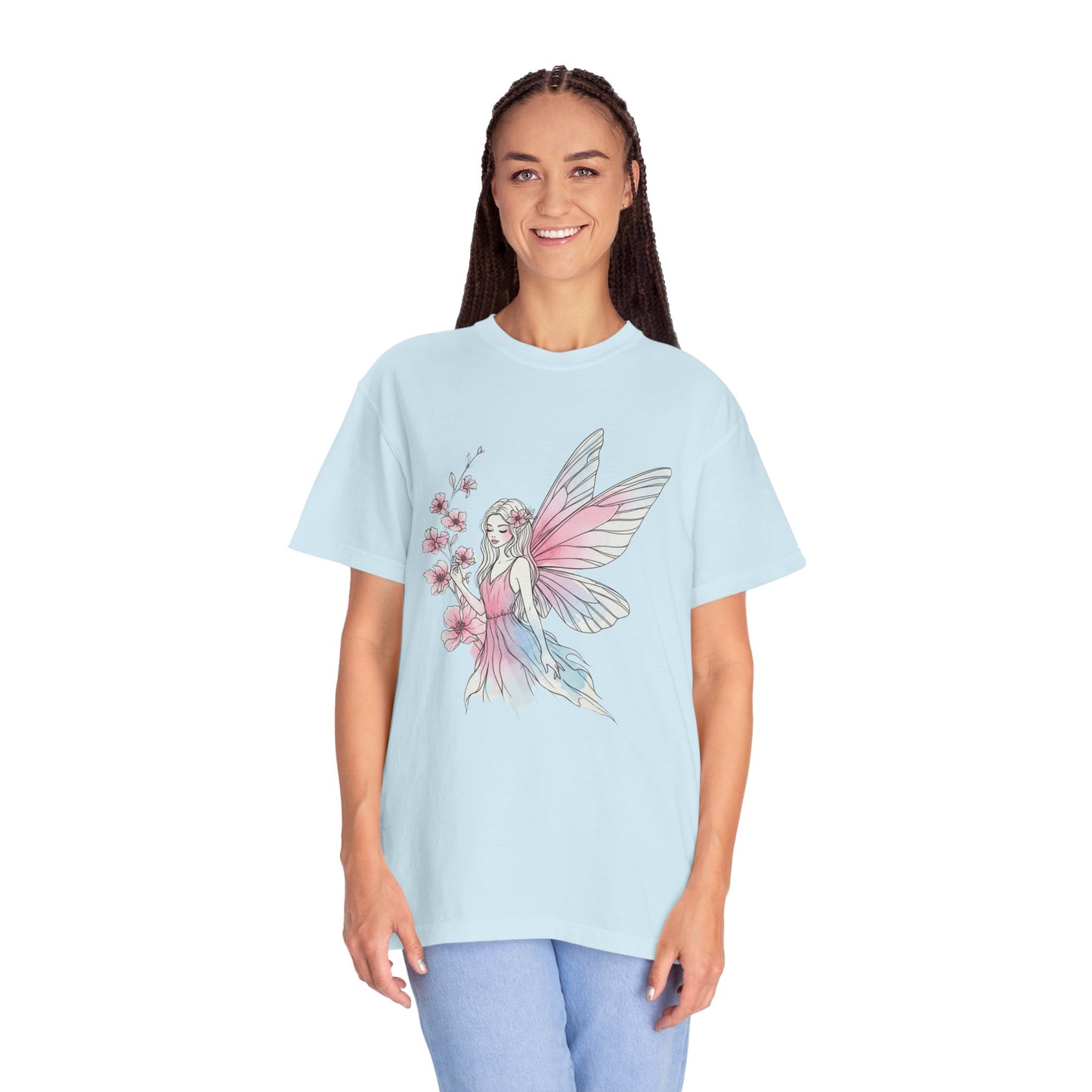 Whimsical Fairy T-Shirt - Eco-Friendly Tee, Vintage Style Shirt, Gift for Her, Fairy Lovers Gift, Summer Apparel, Spring Fashion
