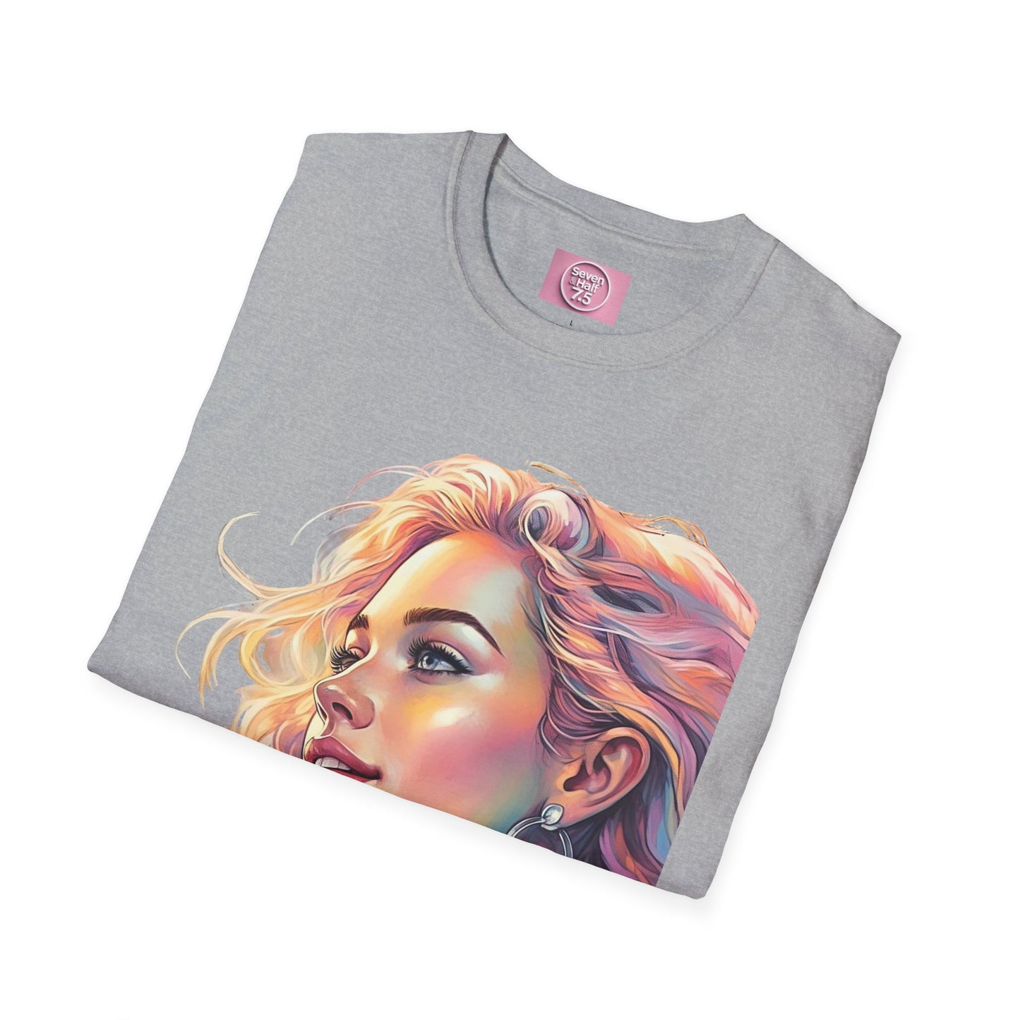 Artistic Women's Portrait T-Shirt - Women's Softstyle Tee for Creative Souls
