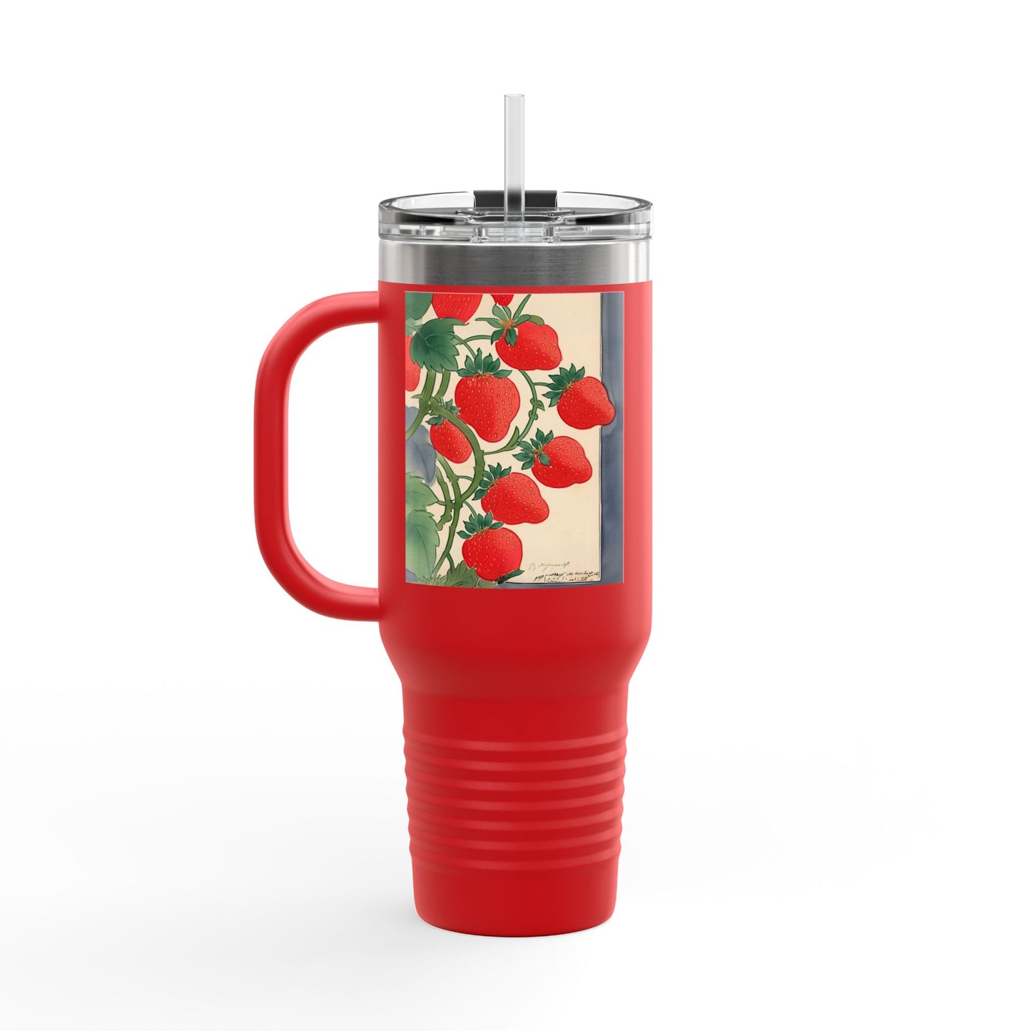 Strawberry Floral Insulated Travel Mug - 40oz