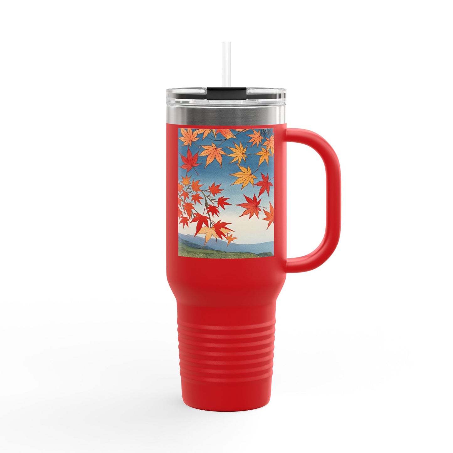 Autumn Leaves Insulated Travel Mug - 40oz Travel Cup with Straw