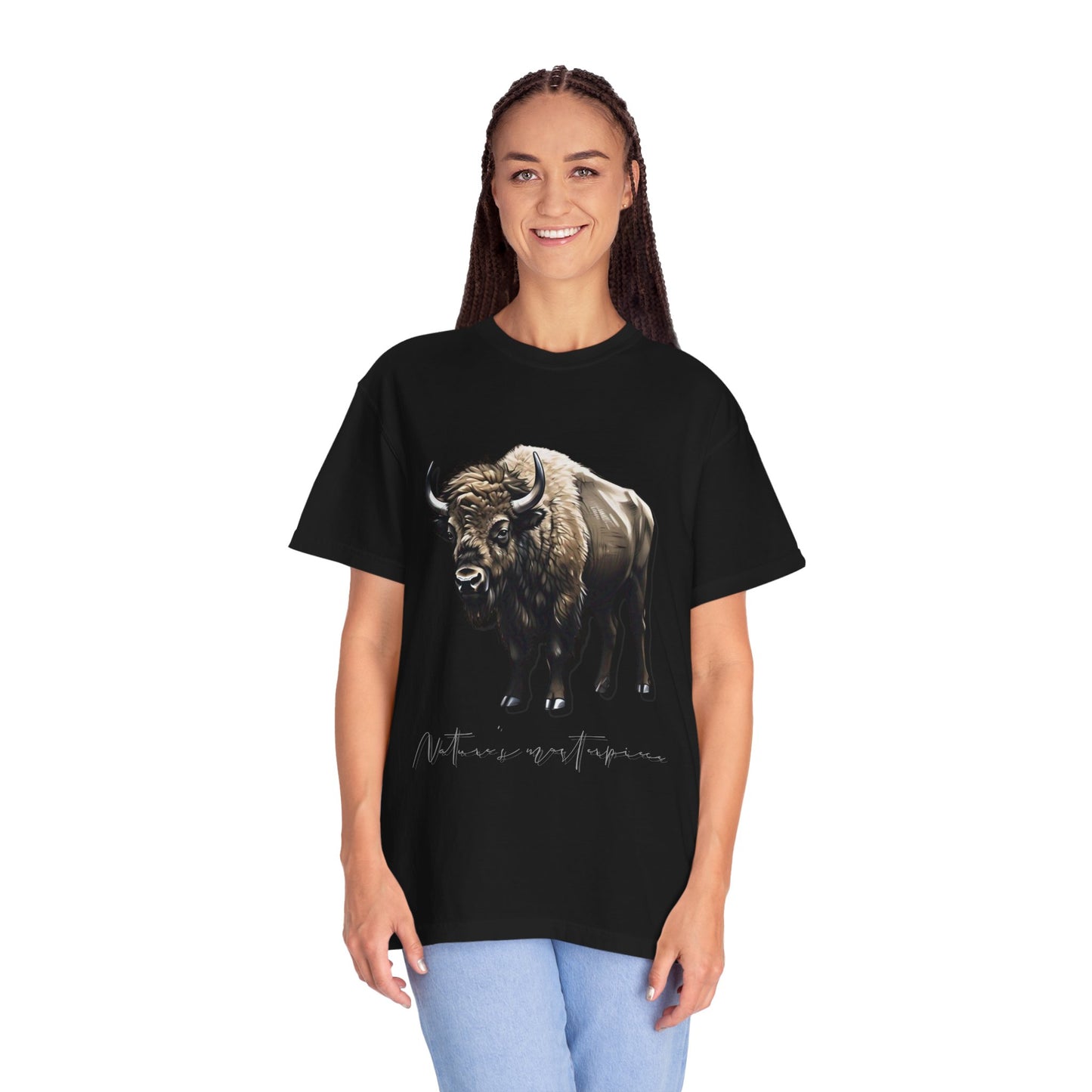 Nature-Inspired Buffalo Unisex T-Shirt - Garment-Dyed Design
