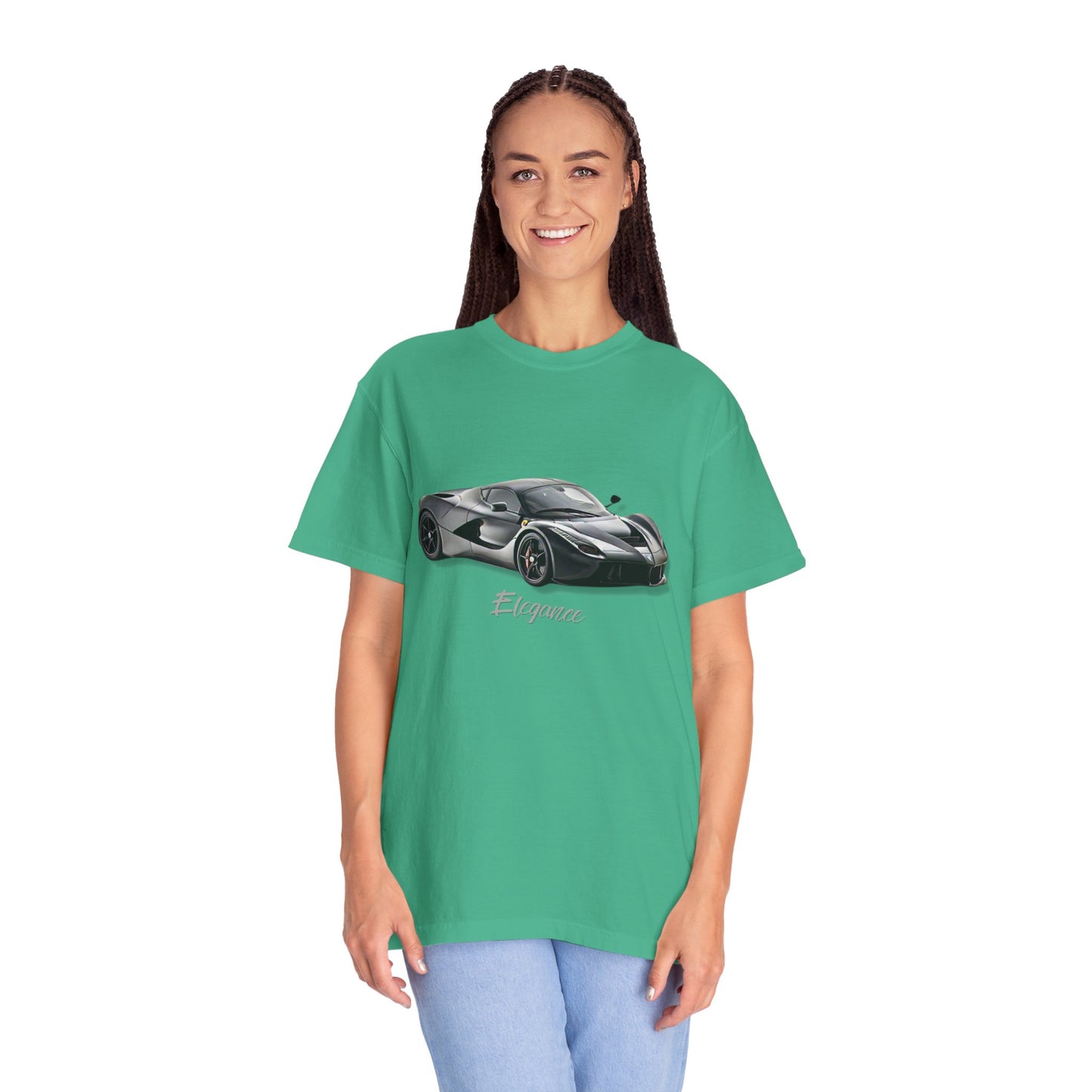 Elegant Car Graphic Unisex Garment-Dyed T-Shirt