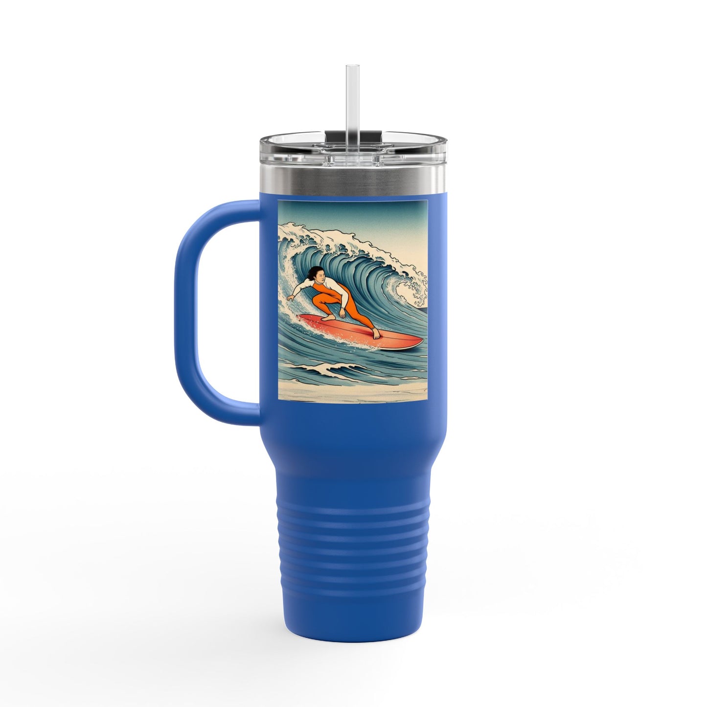 Surf Wave Insulated Travel Mug - 40oz Water Bottle for Beach Lovers