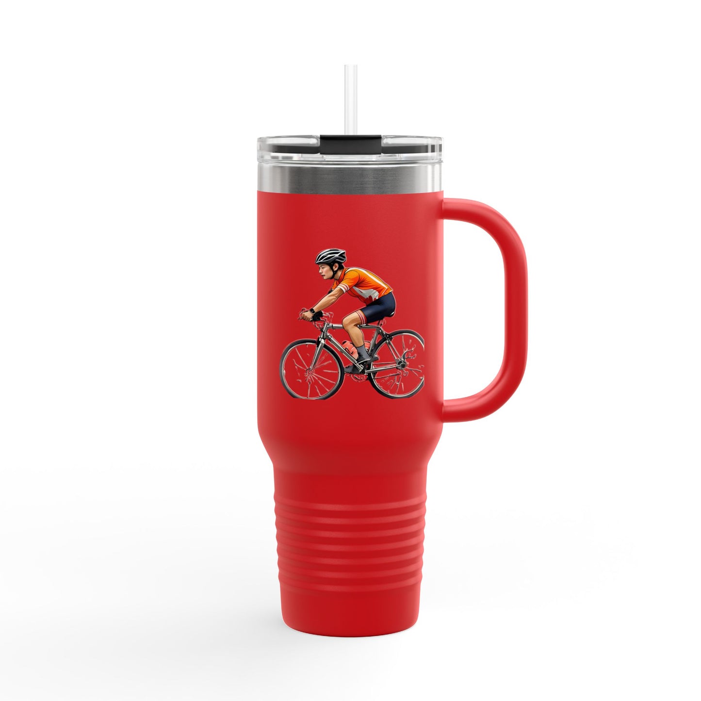 Cycling Enthusiast Insulated Travel Mug - 40oz, Perfect for Adventurers and Coffee Lovers