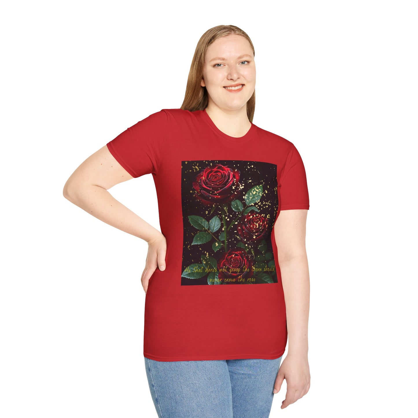 Elegant Rose Graphic T-Shirt - Inspirational Quote Design