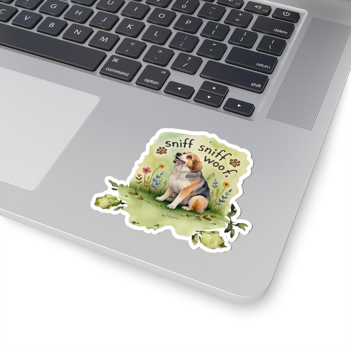Whimsical Dog Love Kiss-Cut Stickers - "Sniff Sniff Woof" for Pet Lovers