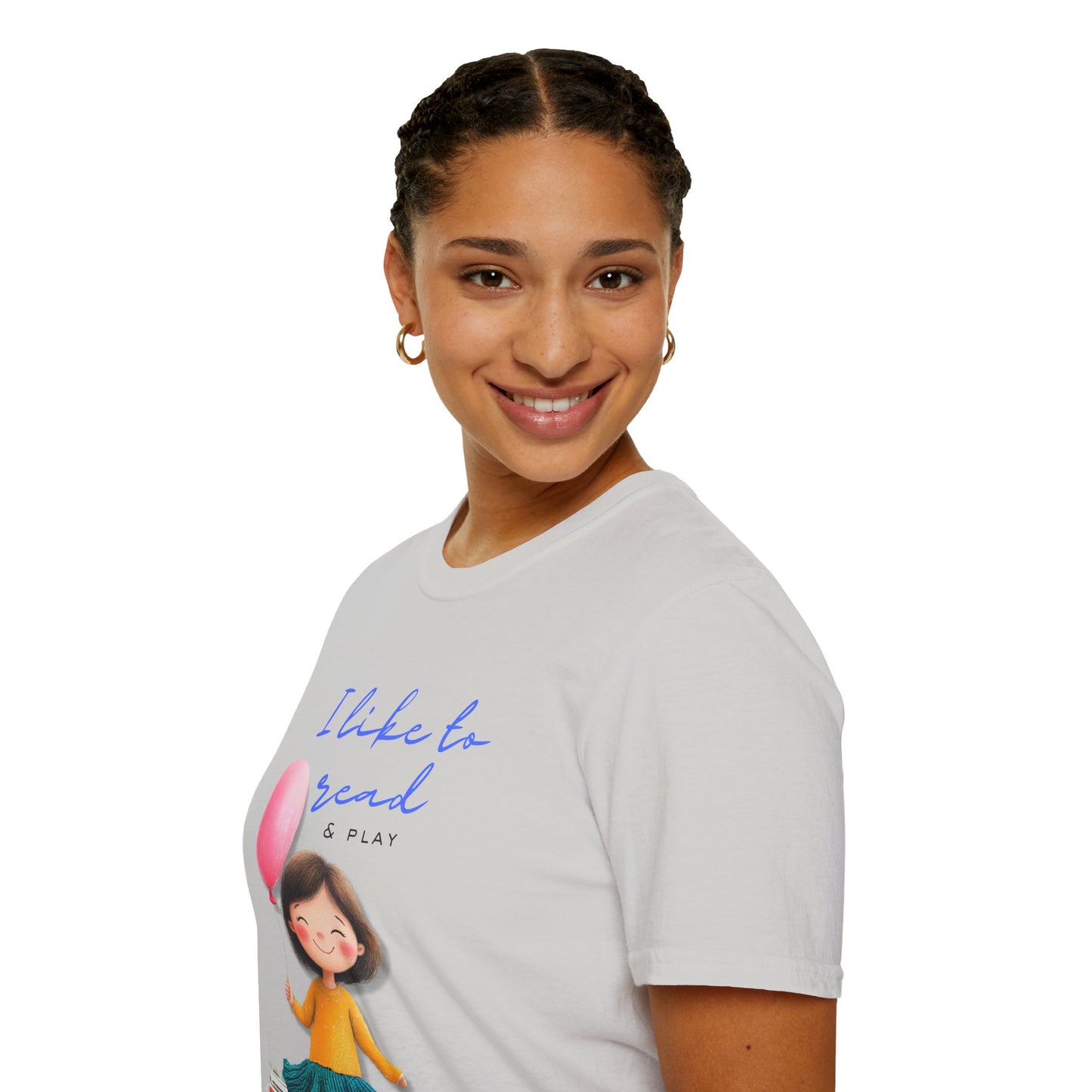 Women's Fun T-Shirt - "I Like to Read & Play"