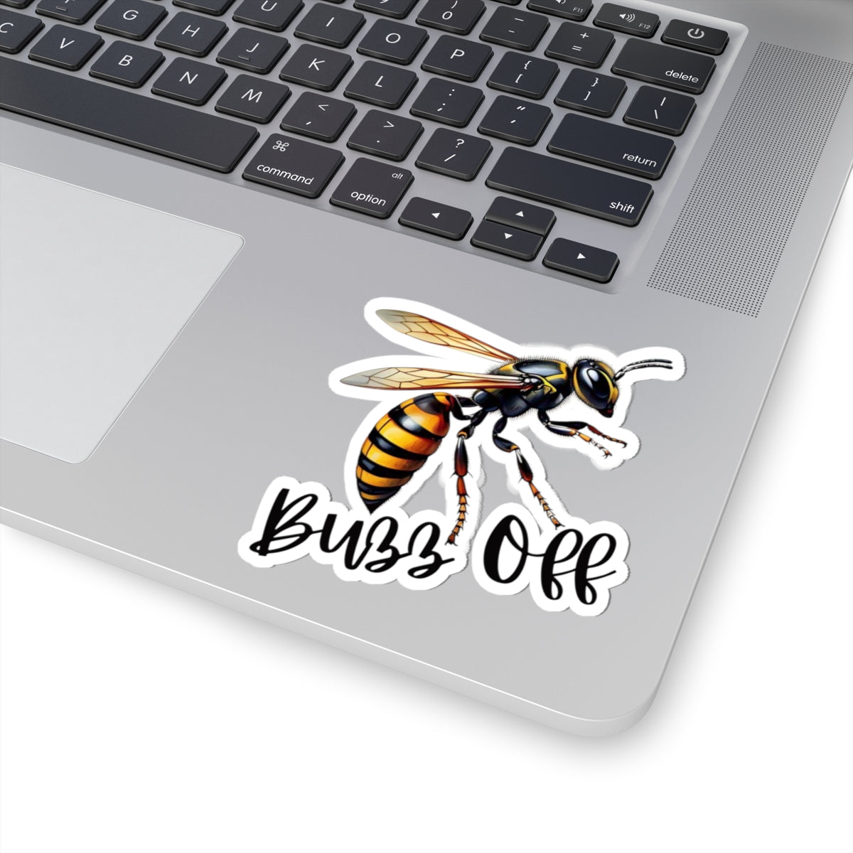 Buzz Off Bee Kiss-Cut Stickers - Fun, Colorful Laptop Decals for Nature Lovers