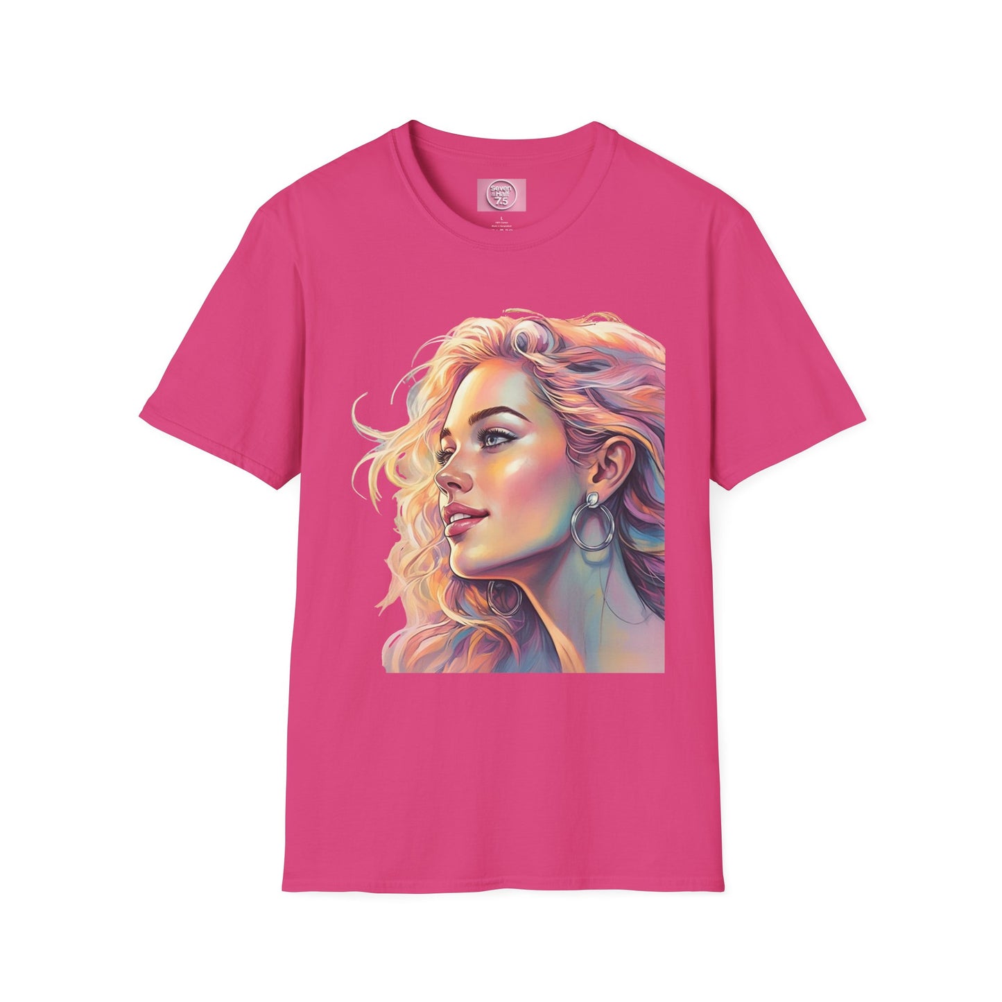 Artistic Women's Portrait T-Shirt - Women's Softstyle Tee for Creative Souls