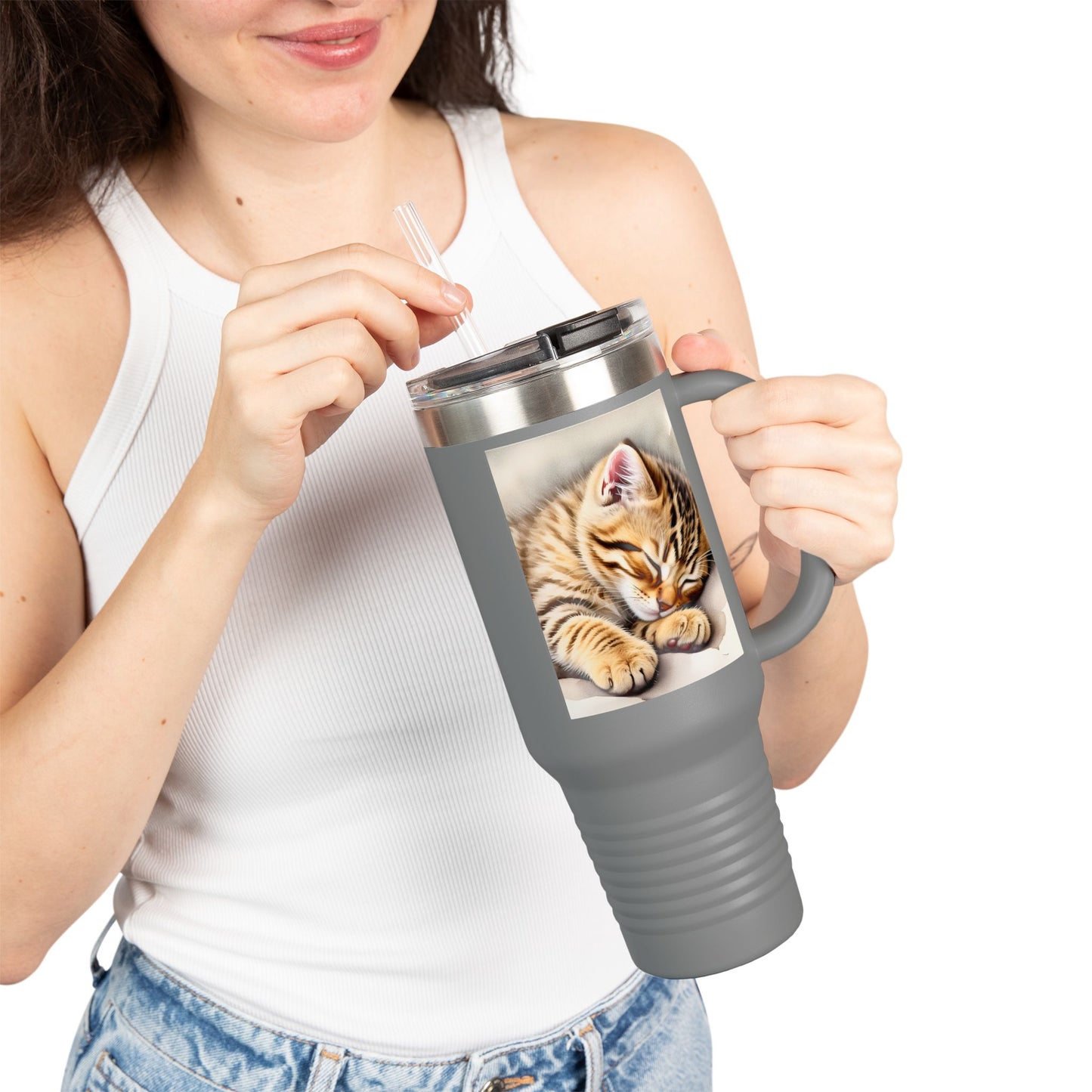 Cozy Cat Insulated Travel Mug - 40oz | Perfect for Cat Lovers