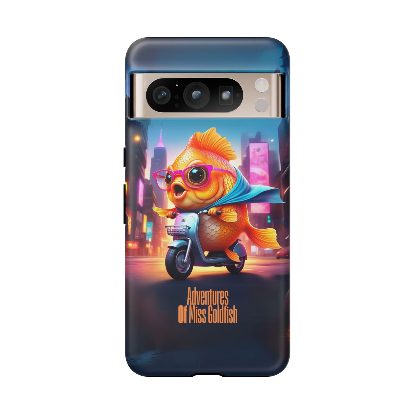 Adventures of Miss Goldfish Phone Case - Fun & Colorful Tough Cover for Fish Lovers