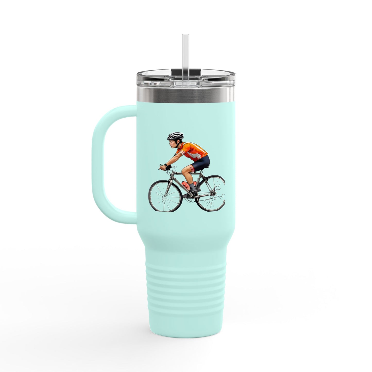 Cycling Enthusiast Insulated Travel Mug - 40oz, Perfect for Adventurers and Coffee Lovers