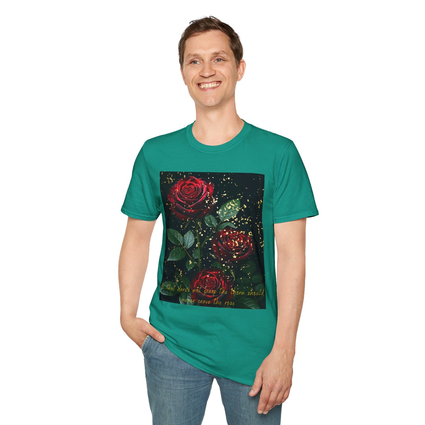 Elegant Rose Graphic T-Shirt - Inspirational Quote Design