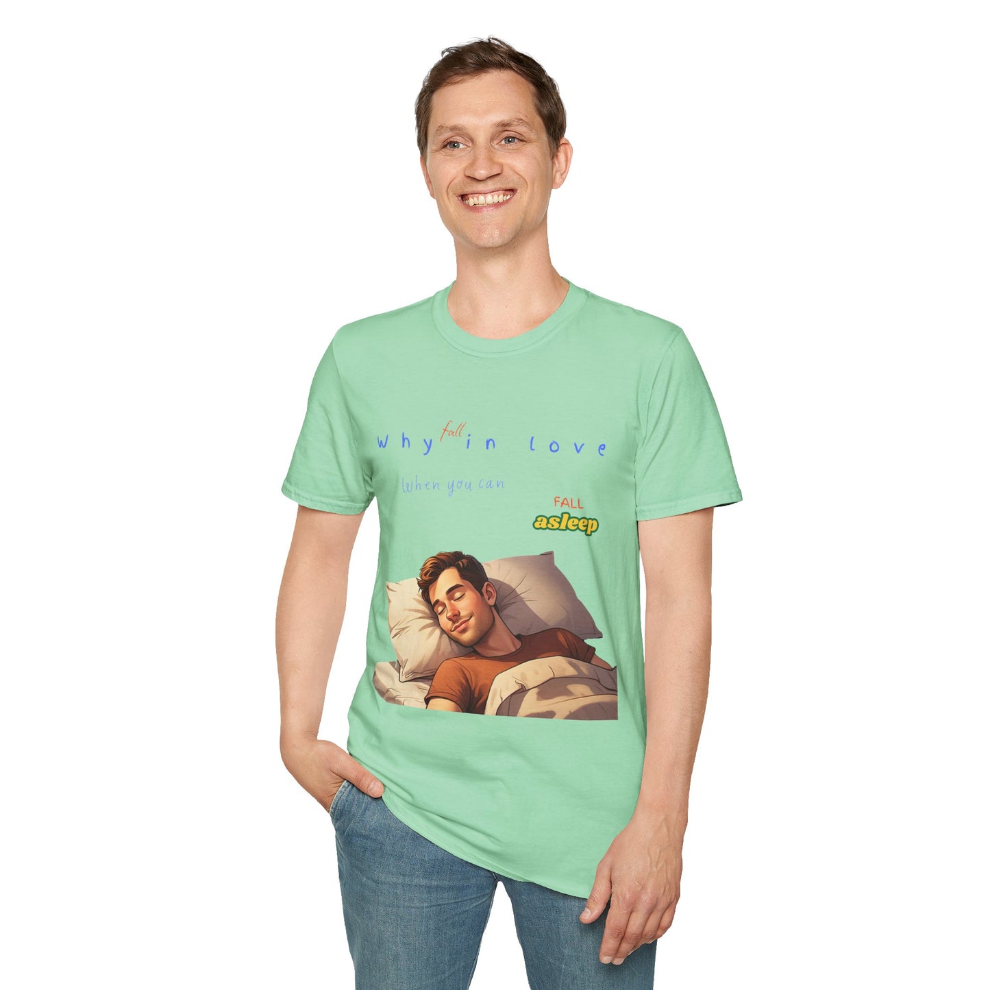 Fall Asleep Softstyle T-Shirt | Cozy Sleep Vibes | Perfect Gift for Sleep Lovers